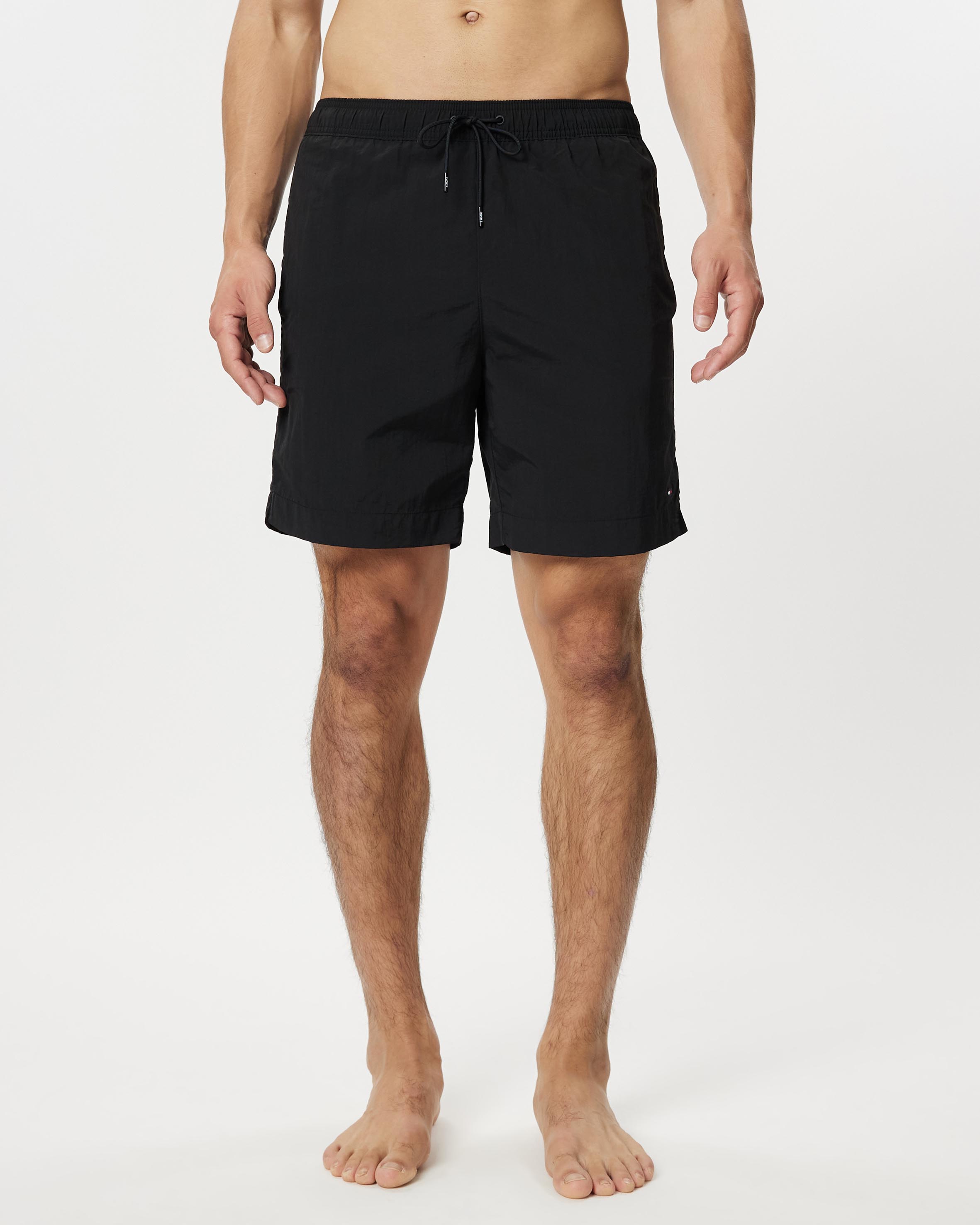 Long Drawstring Swim Shorts