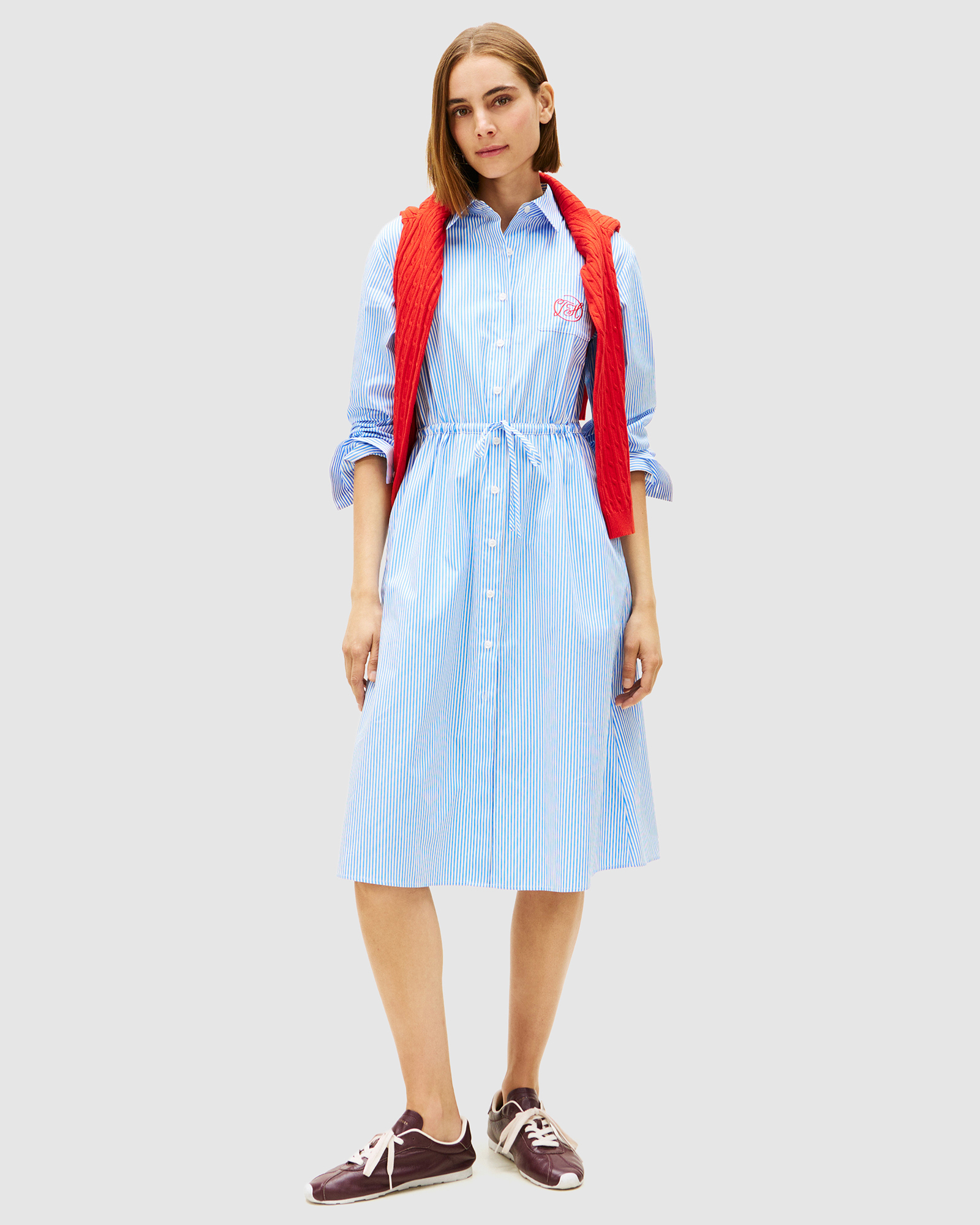 Banker Stripe Shirt Dress