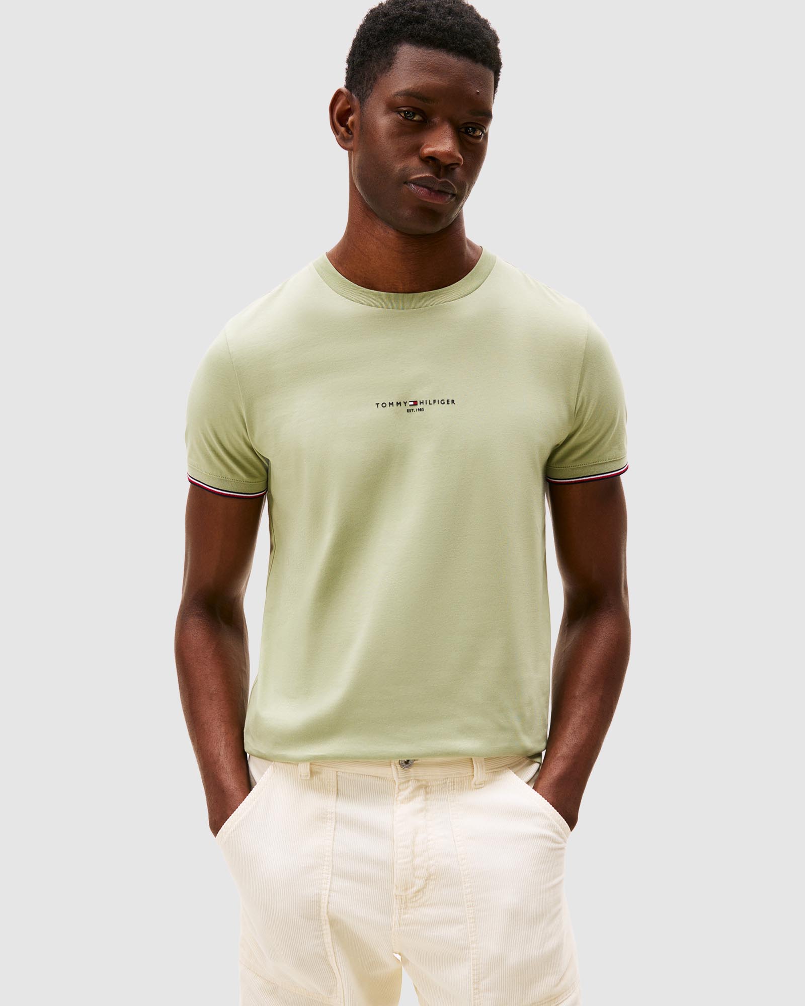 Tipped Cuff Slim T-Shirt