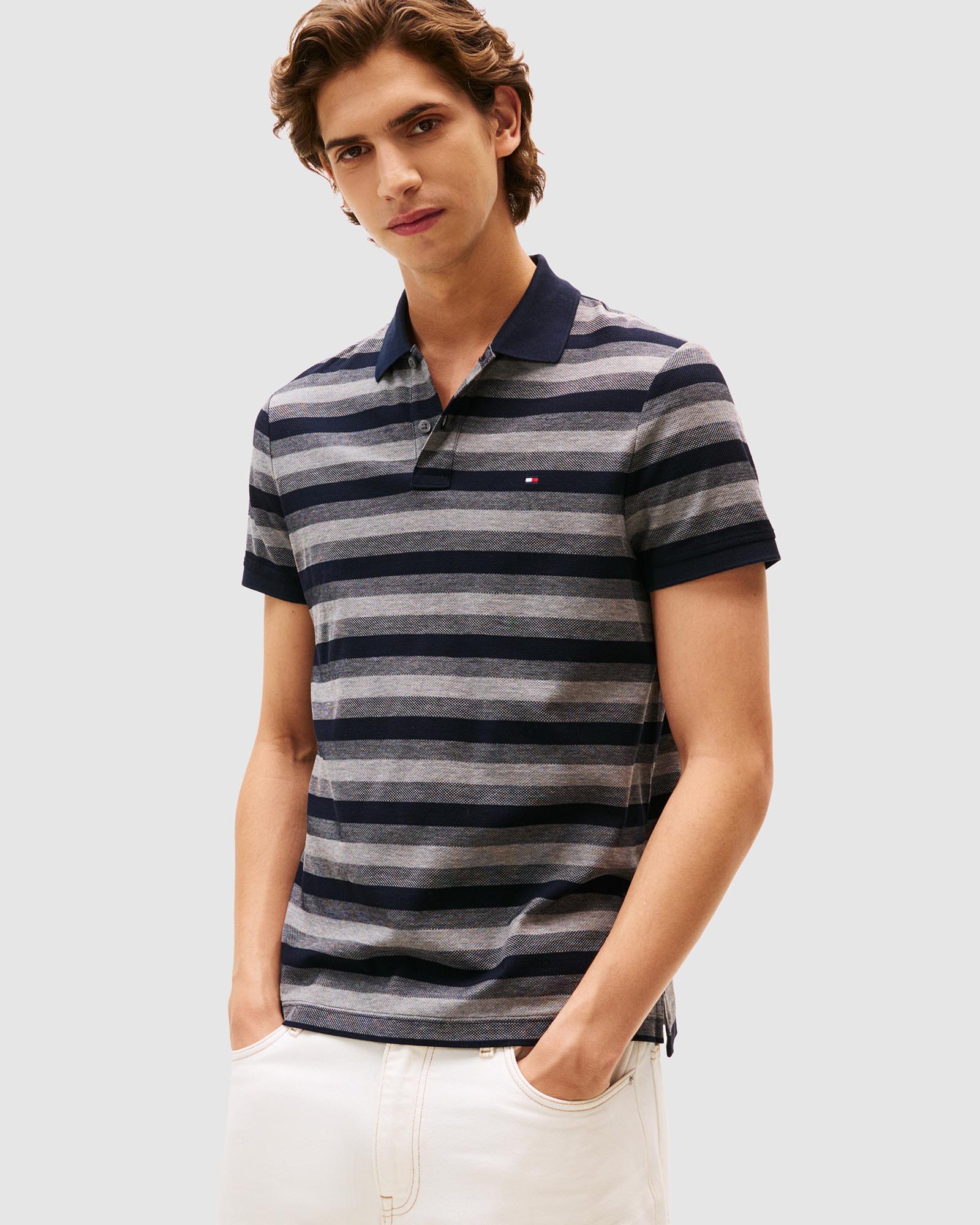 Stripe Structure Regular Polo