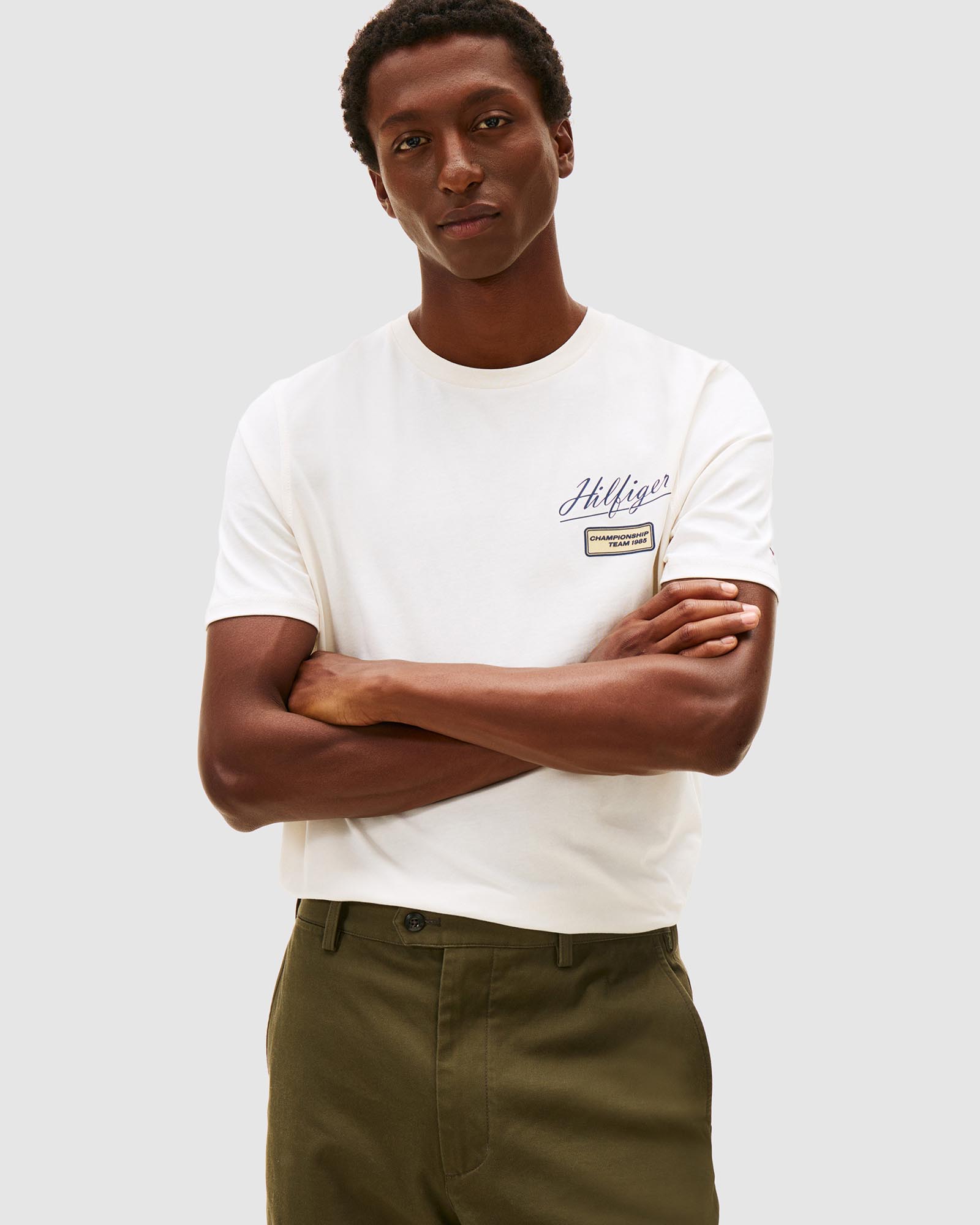 Textured Logo Crew Neck T-Shirt