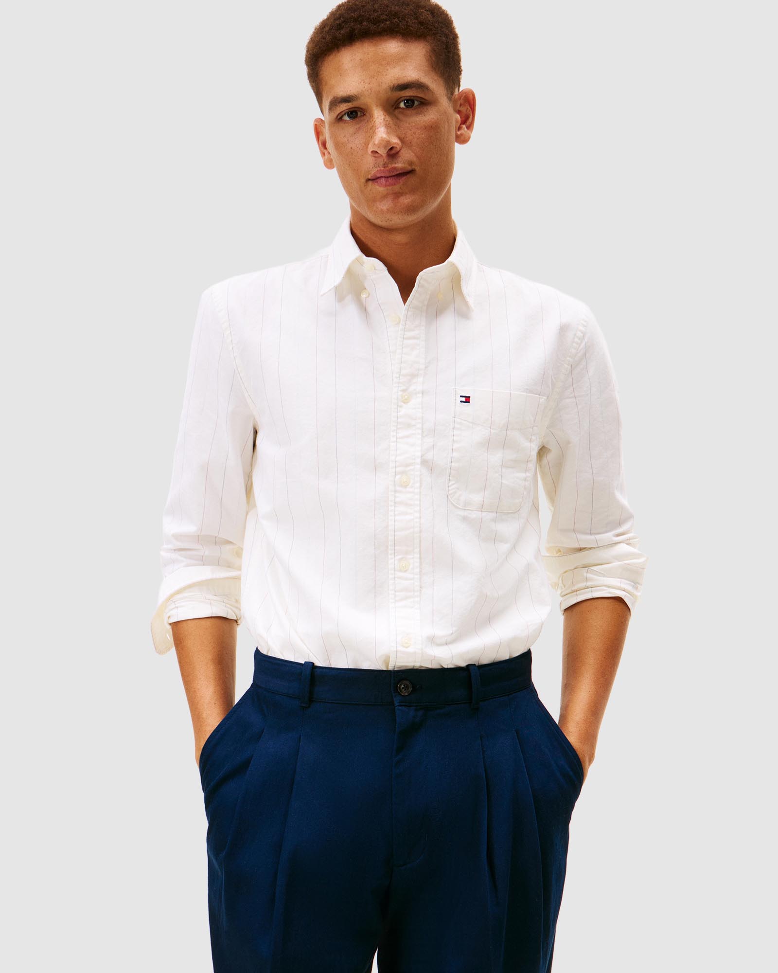 Regular Fit Pinstripe Oxford Shirt