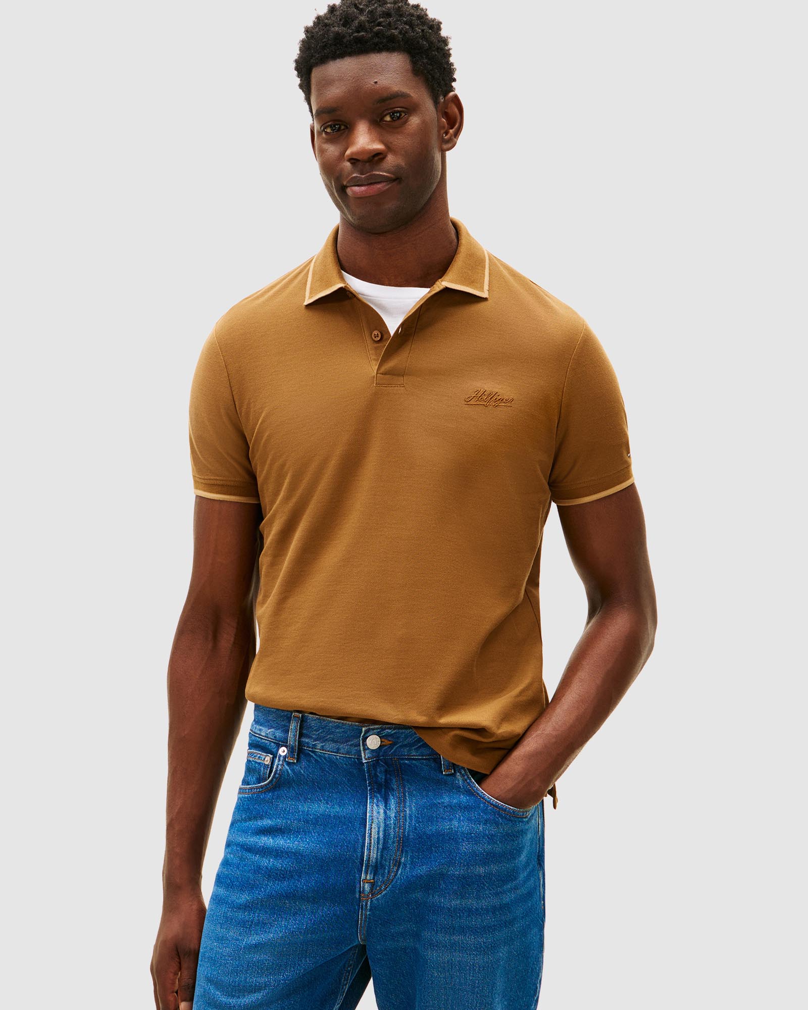 Embroidered Twill Polo