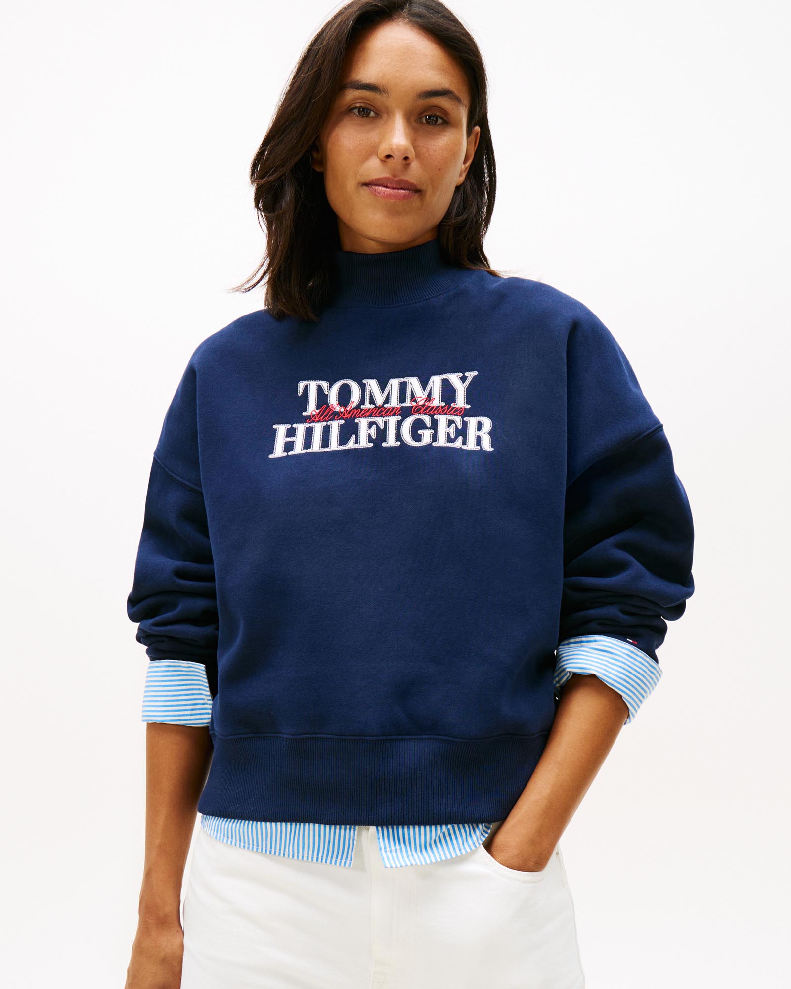High Neck Fleece Sweatshirt