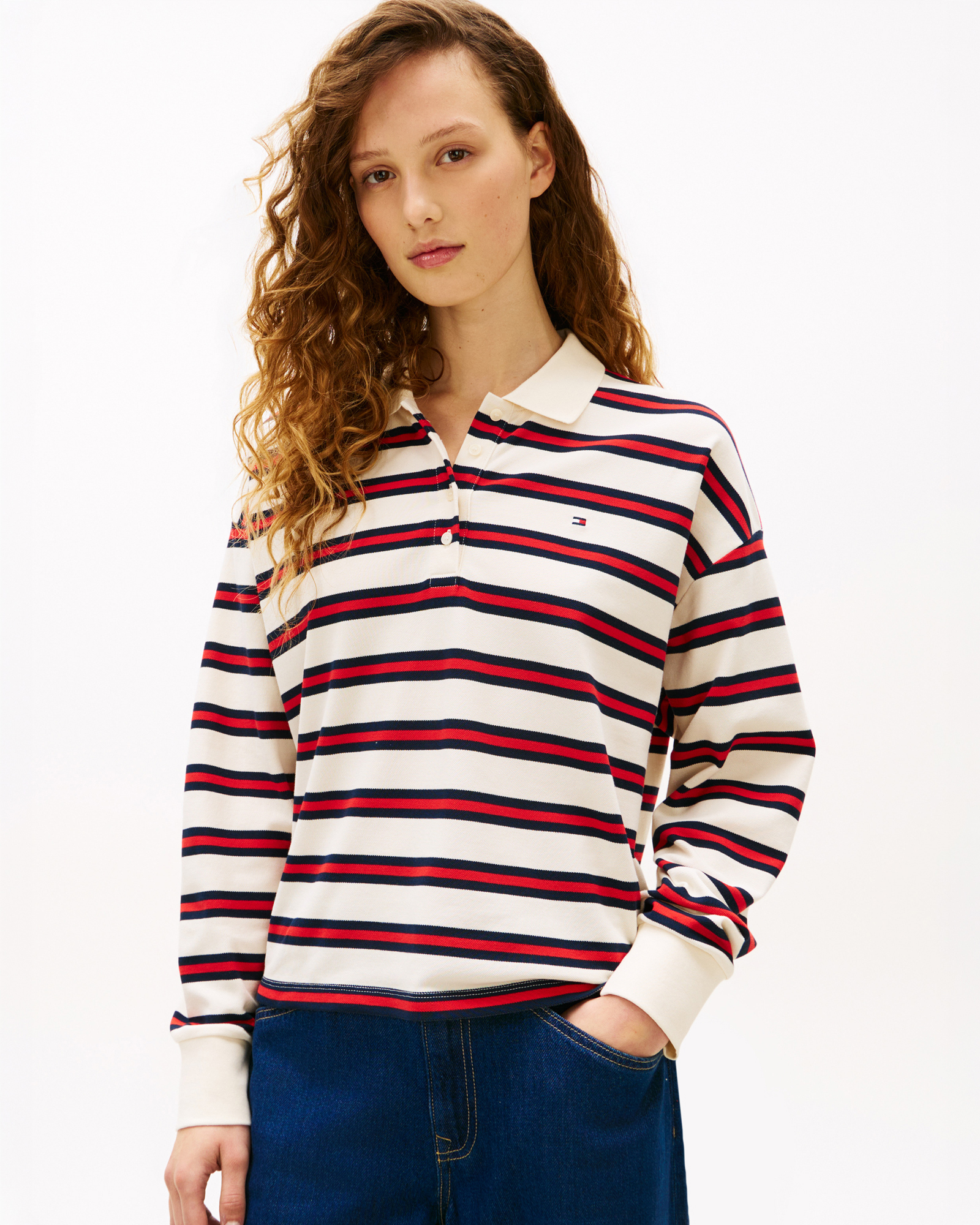 1985 Relaxed Fit Stripe LS Polo Shirt
