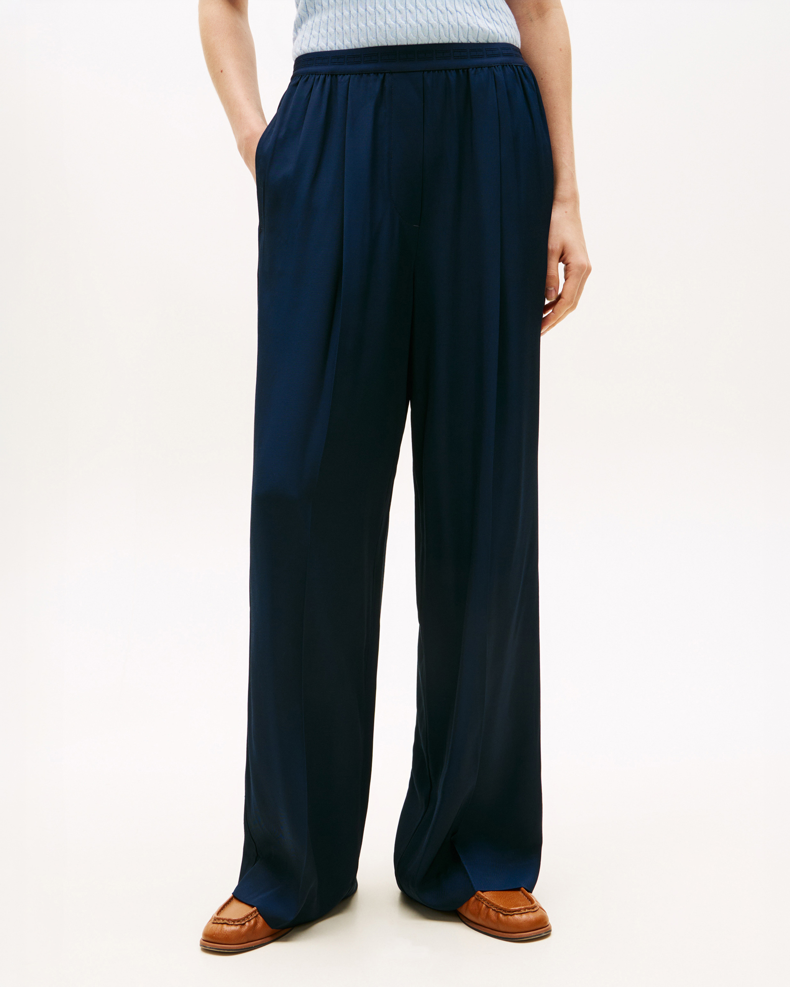 Twill Loose Straight Pants