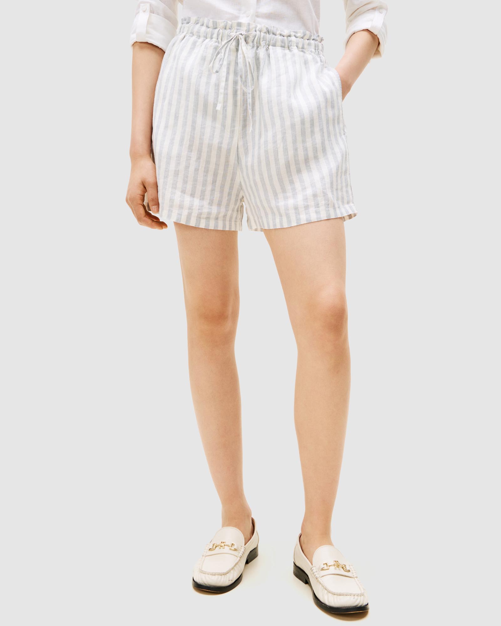 Pure Linen Wide Leg Shorts