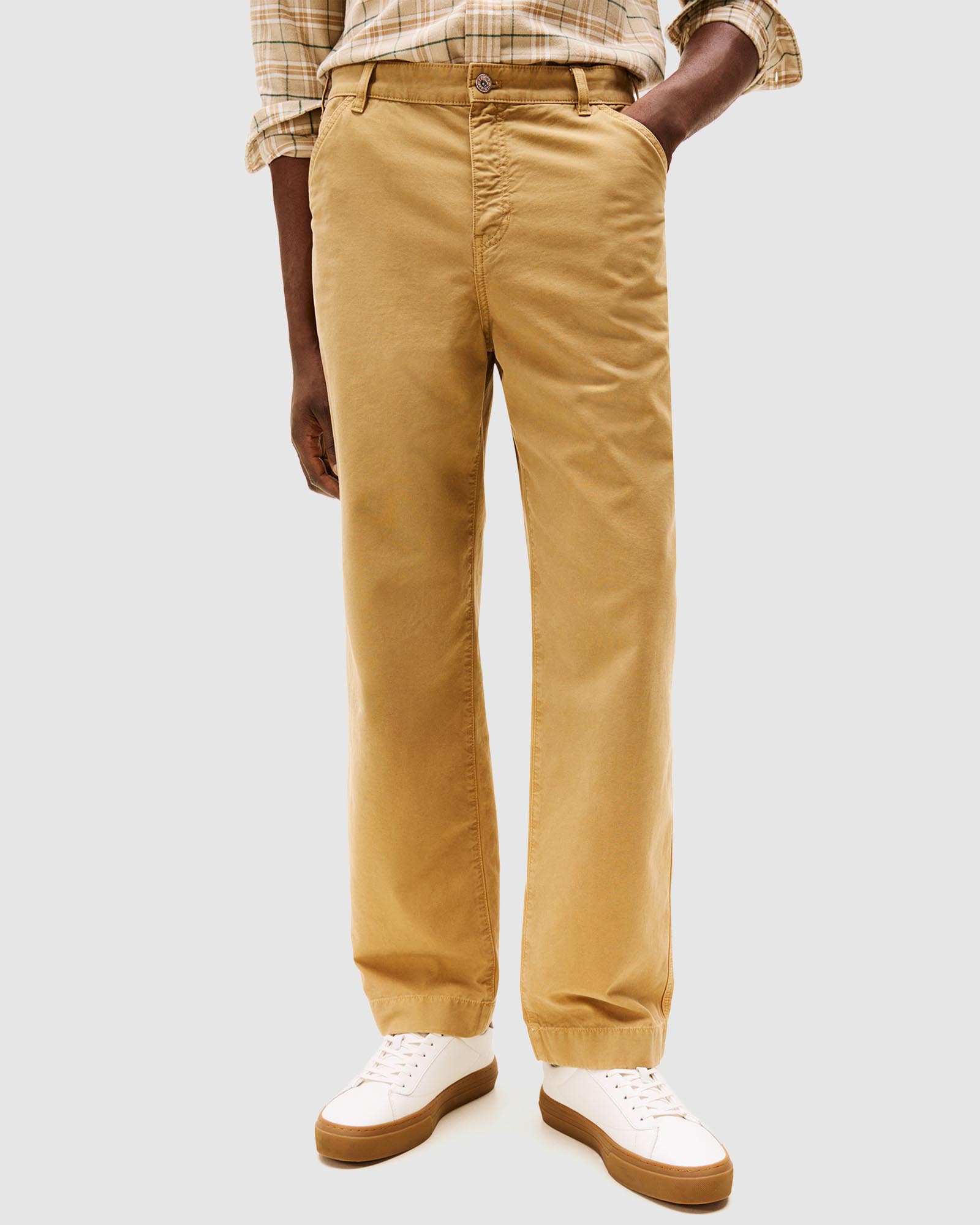 Straight Washed Canvas Carpenter Trousers