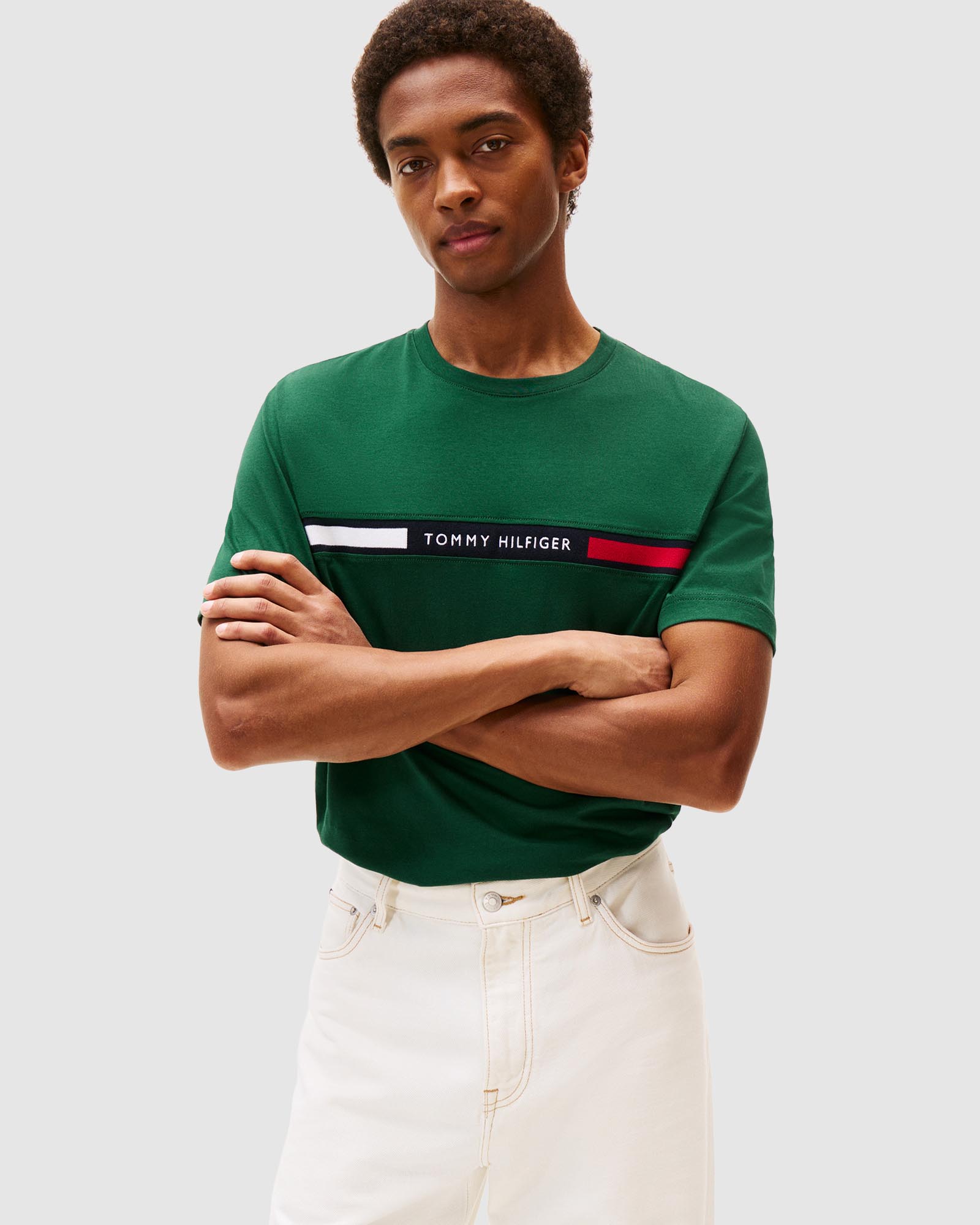 Crew Neck Logo Panel T-Shirt