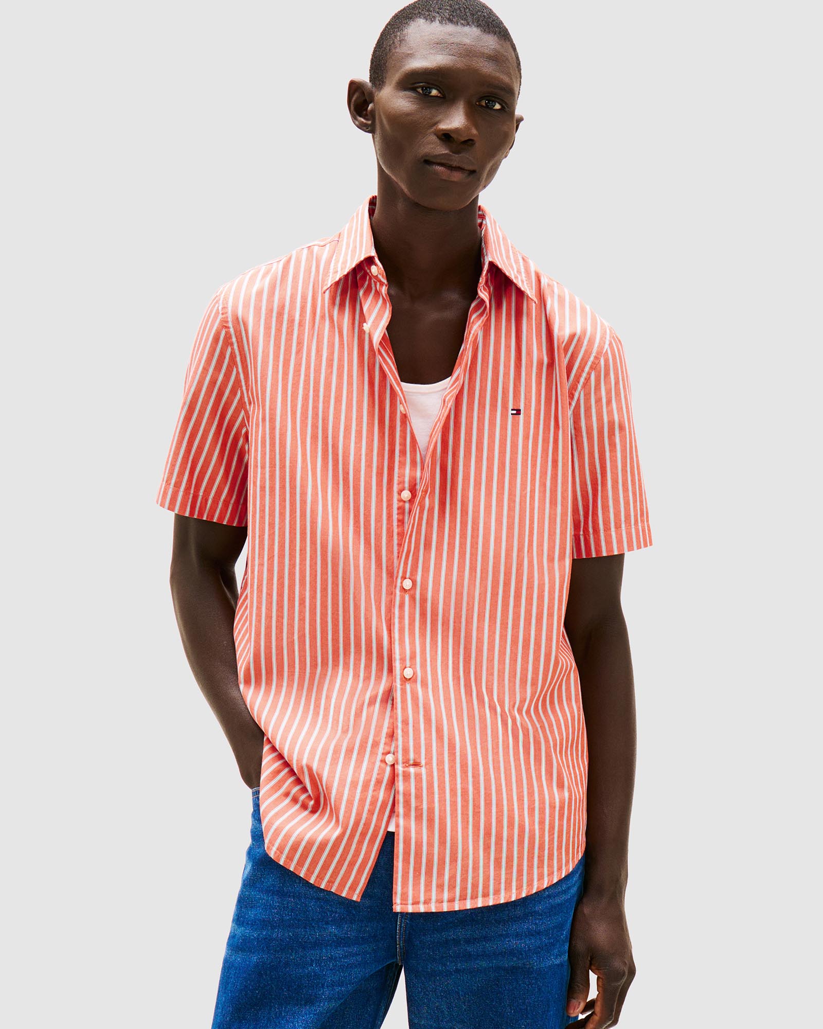 TH Flex Stripe Poplin Shirt - ICONIC EXCLUSIVE