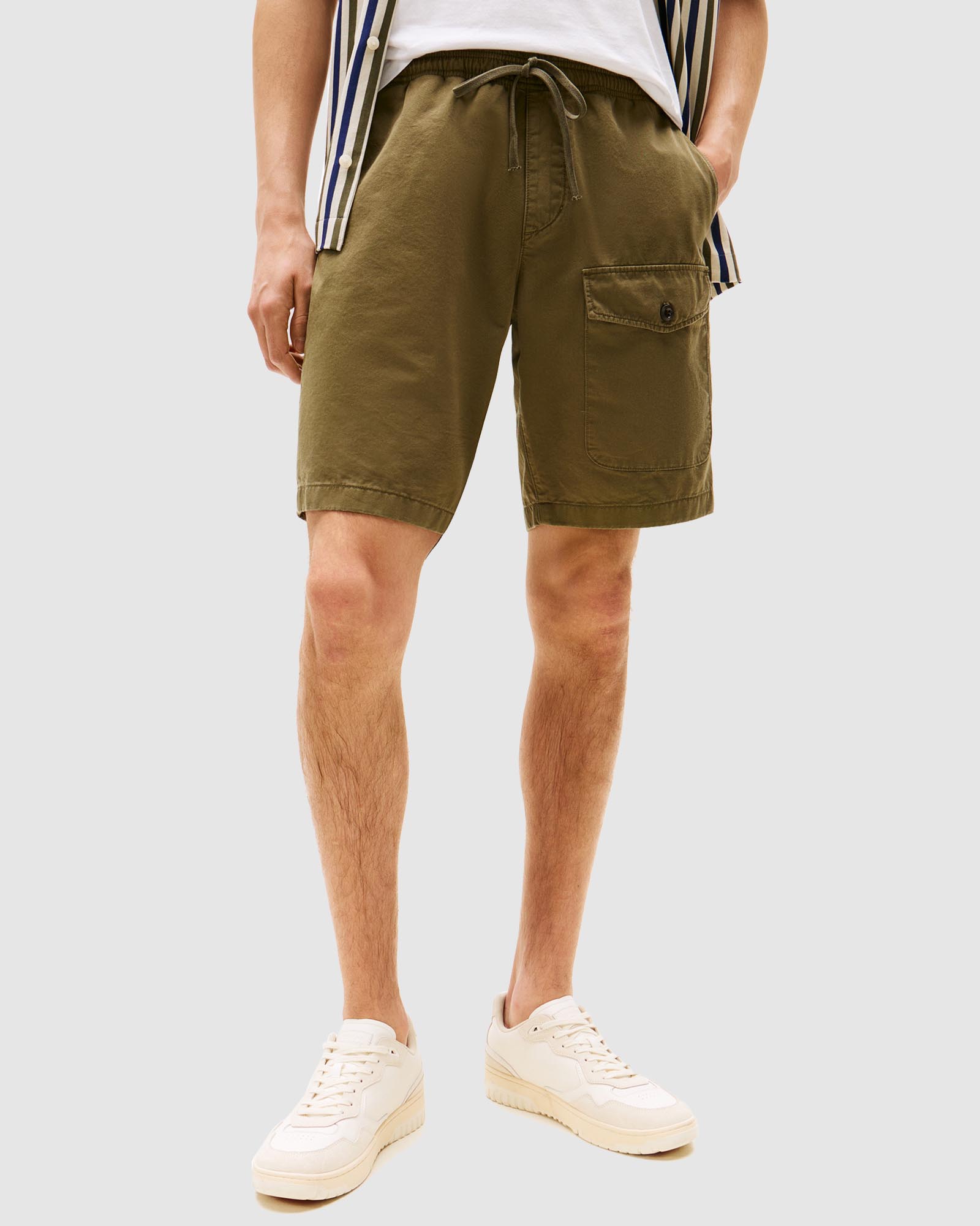 Washed Twill Relaxed Cargo Shorts