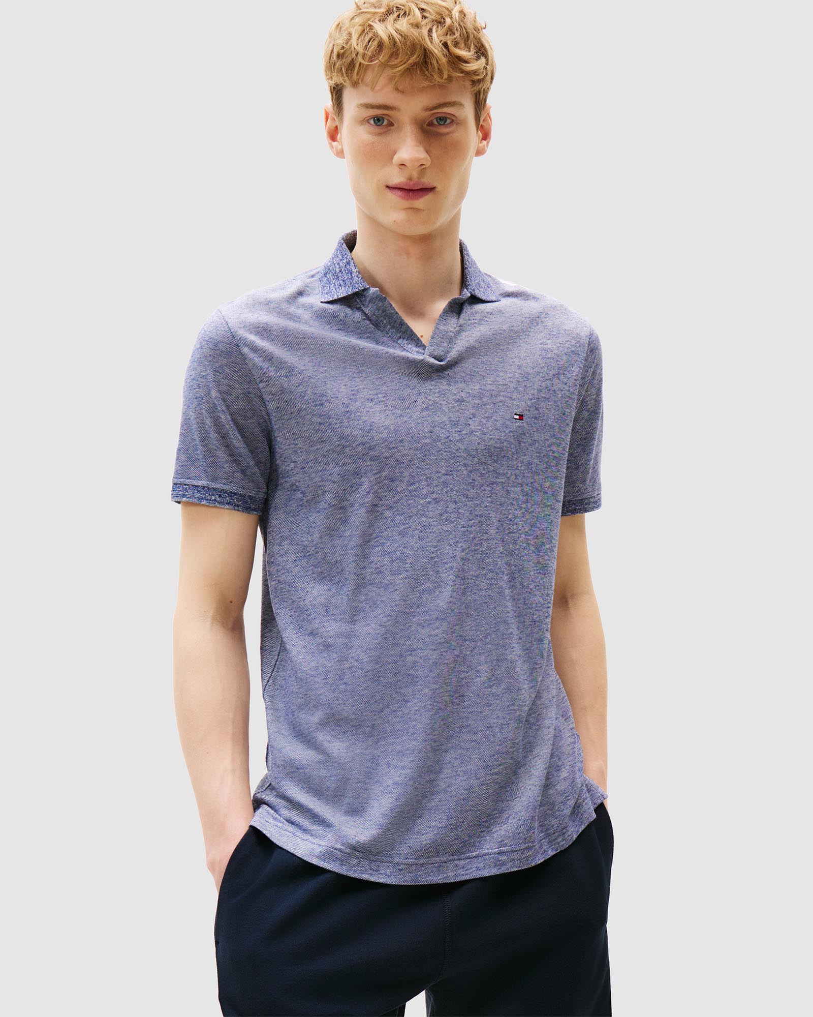 Regular Fit Polo Shirt With Linen