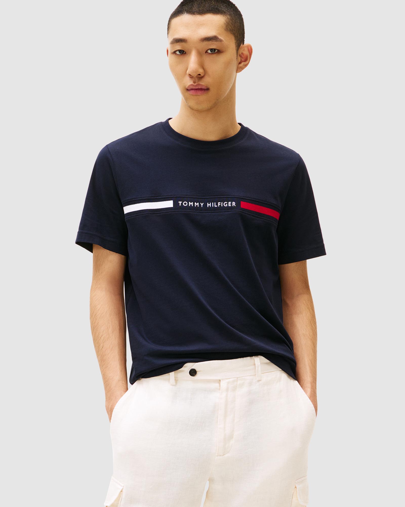 Crew Neck Logo Panel T-Shirt