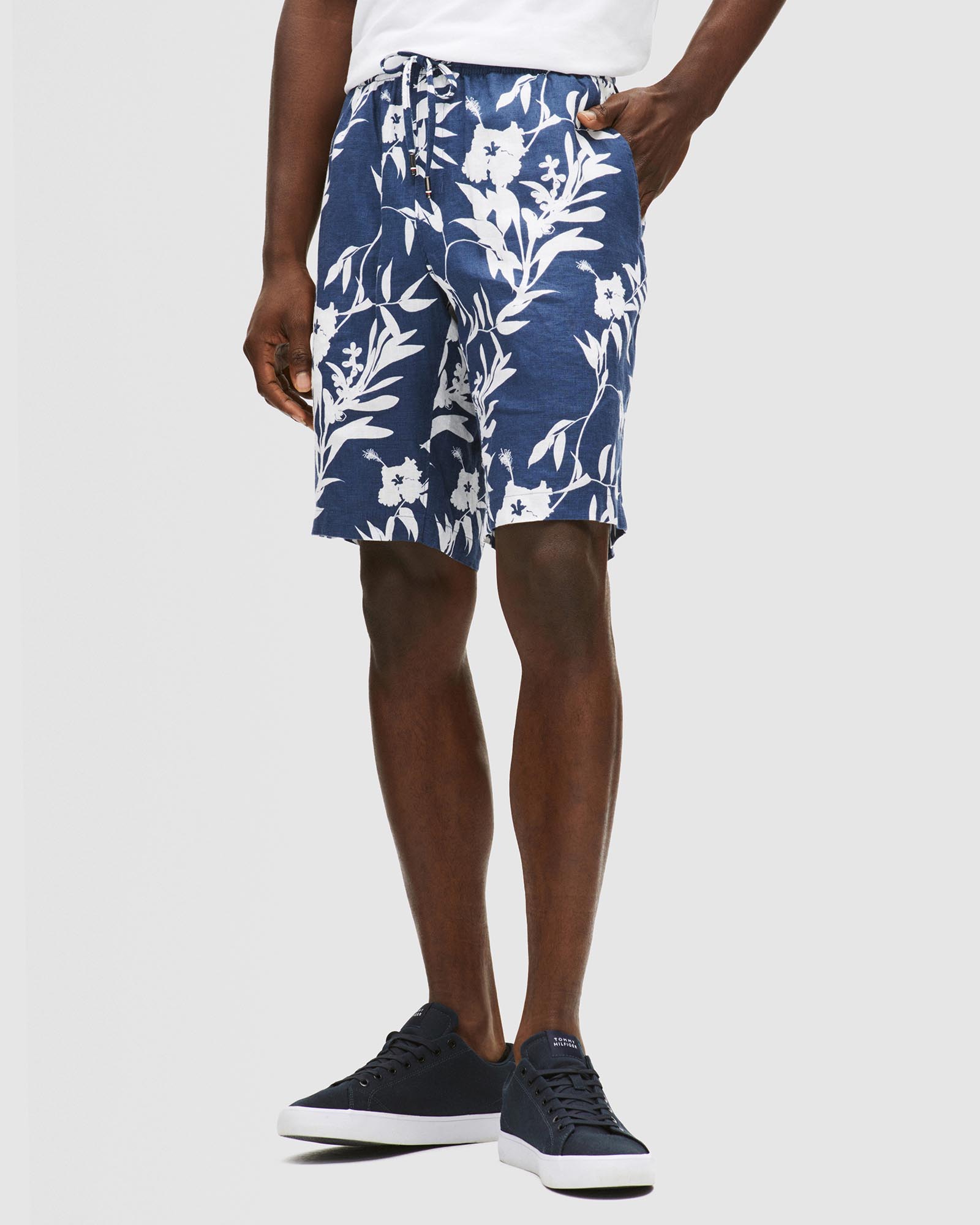 Harlem Linen Print Shorts