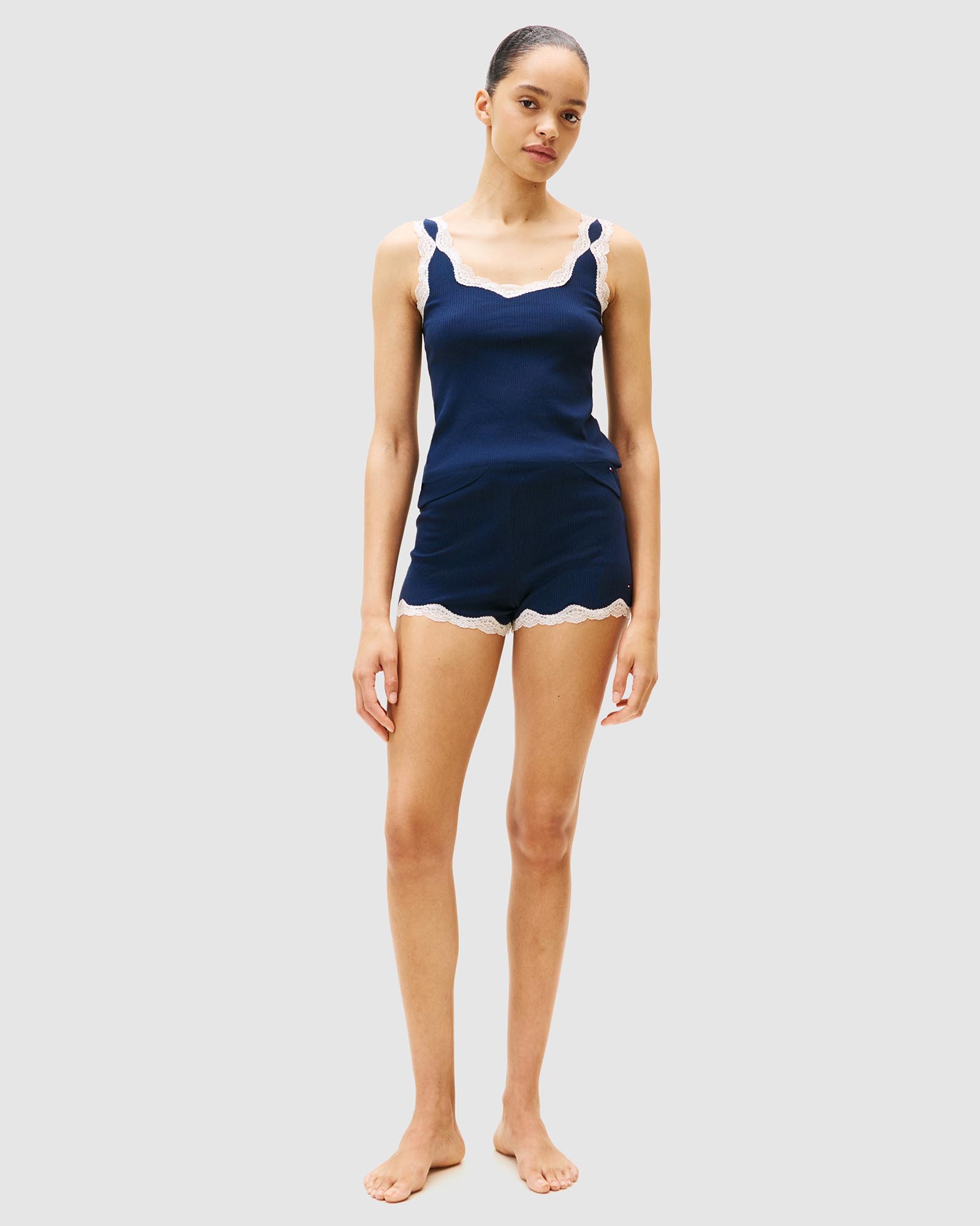 Lace Trim Cami Shorts Pyjama Set