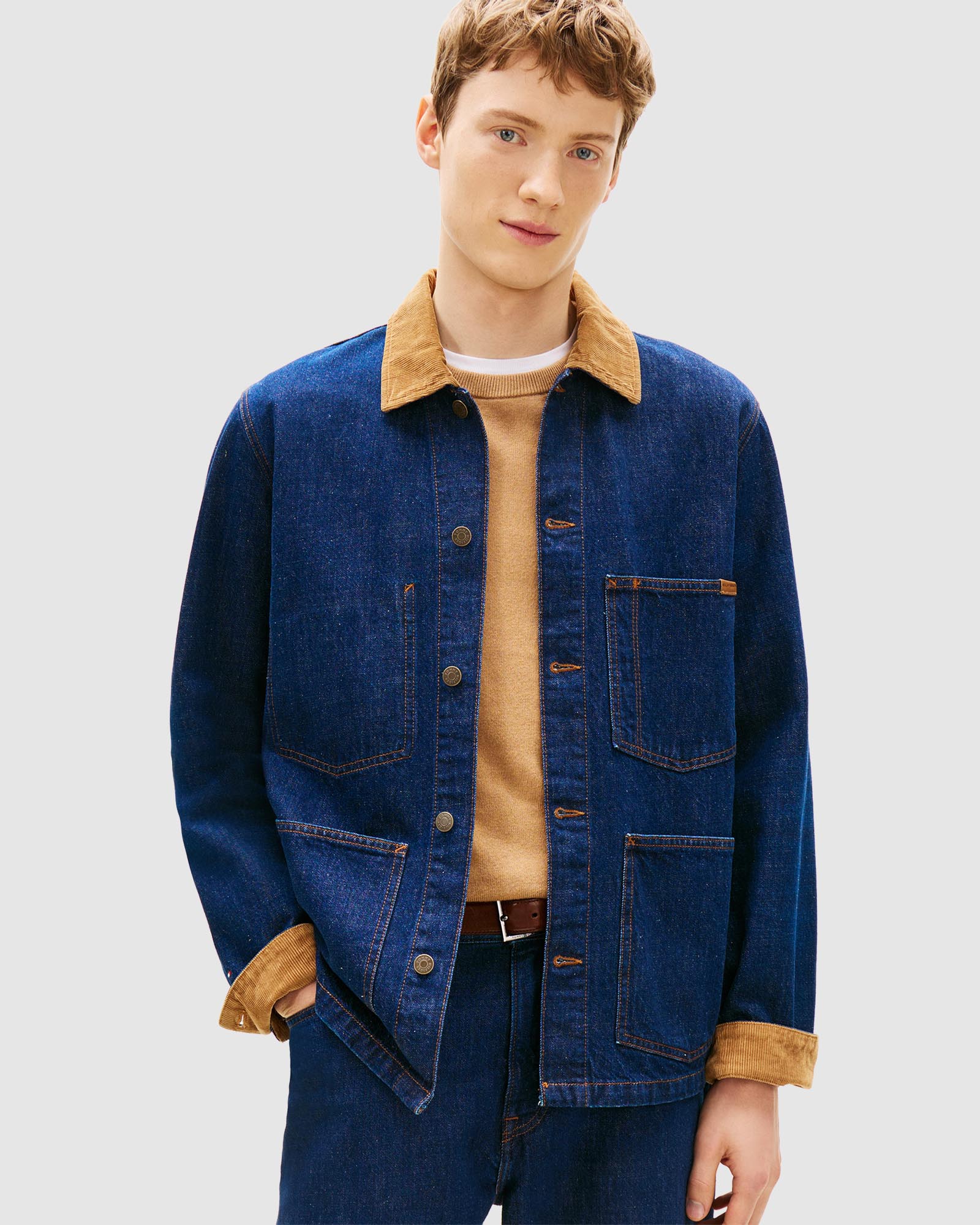 Corduroy Collar Denim Chore Jacket