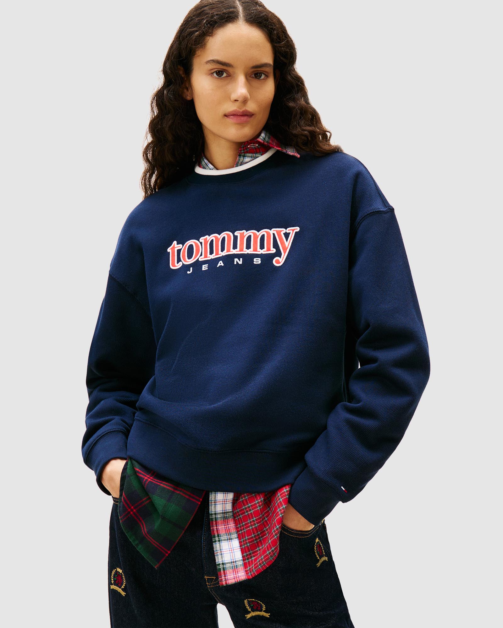 Boxy Tommy Applique Crew Neck
