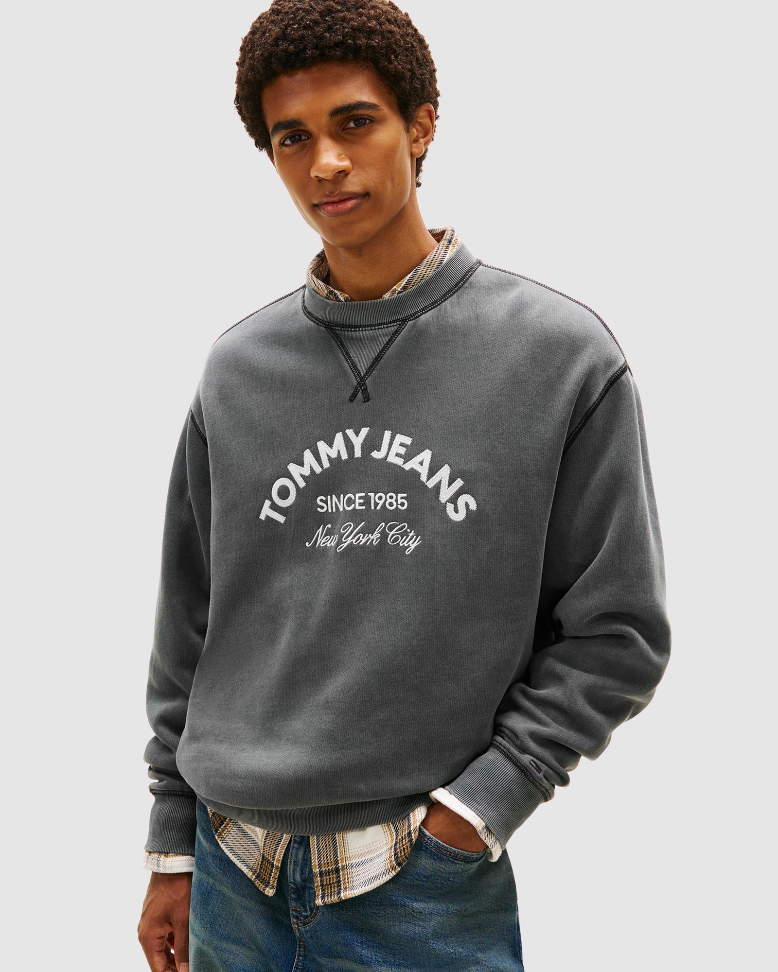 Relaxed Garment Dyed Applique Crew