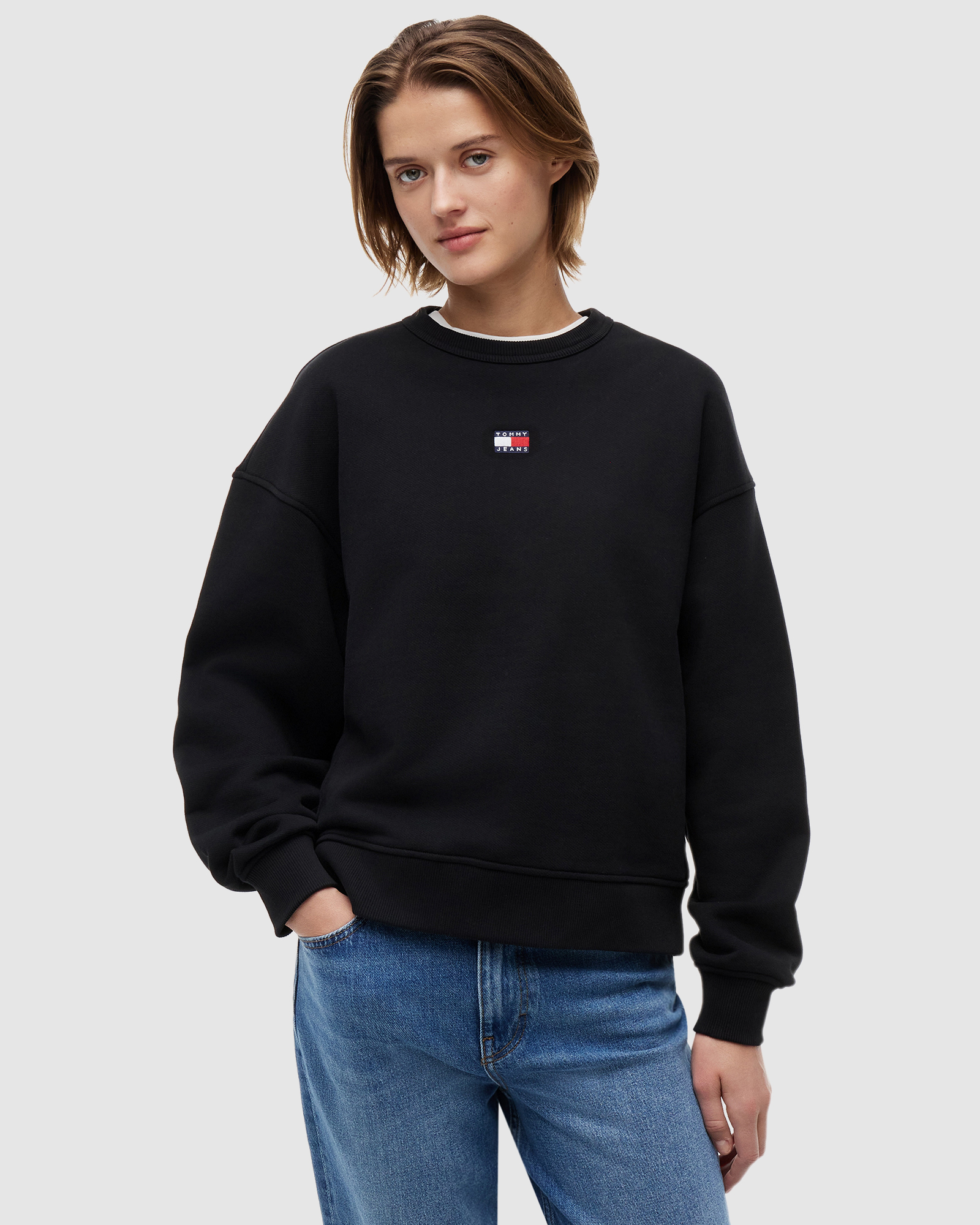 Boxy Badge Crewneck Sweater