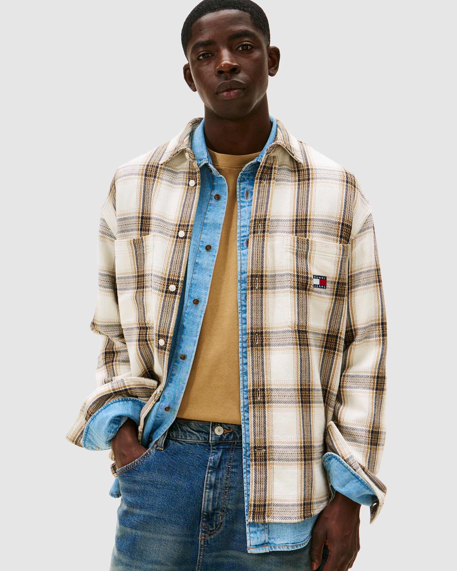 Relaxed Check Brushed Overshirt
