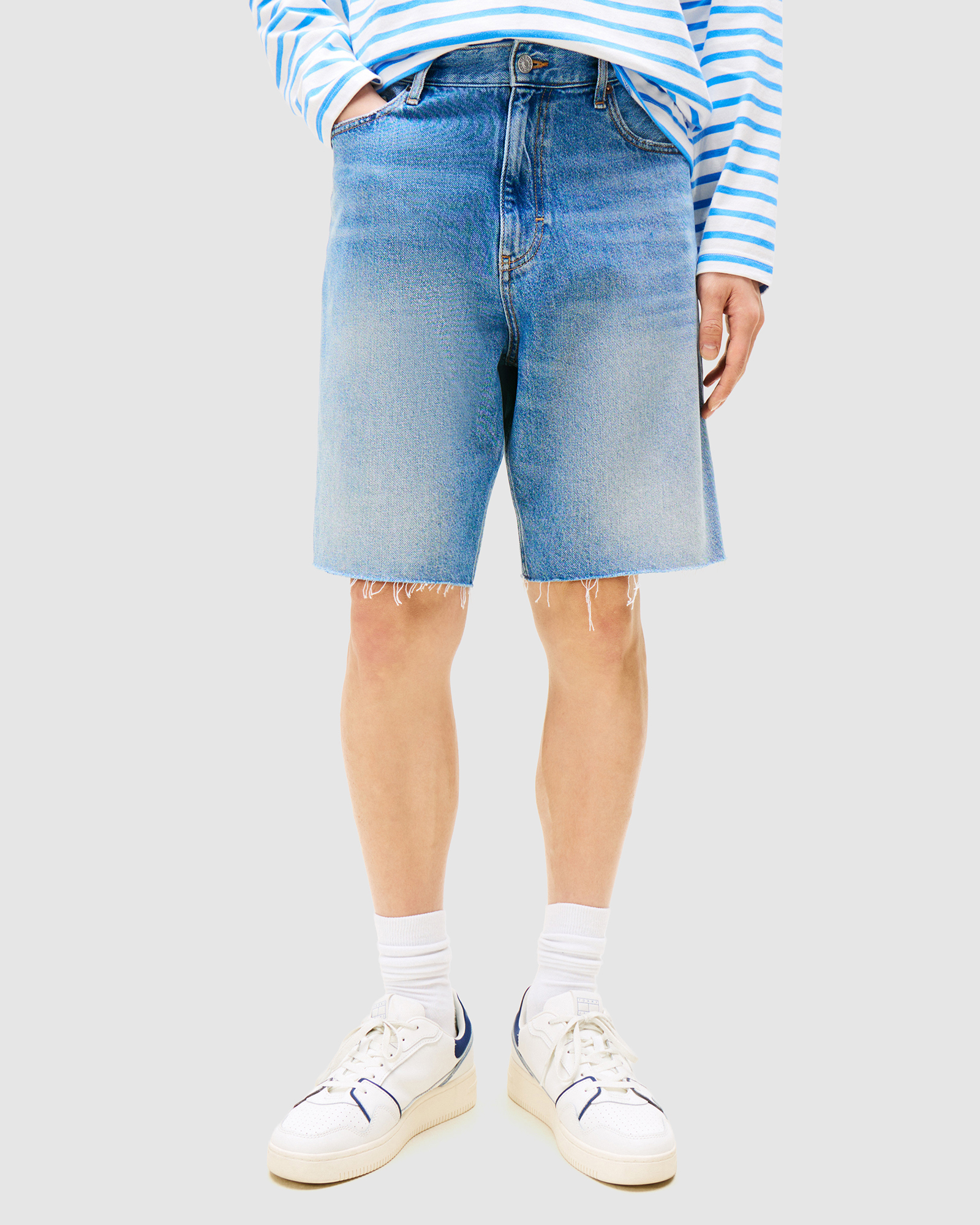 Isaac Relaxed Straight Leg Denim Shorts