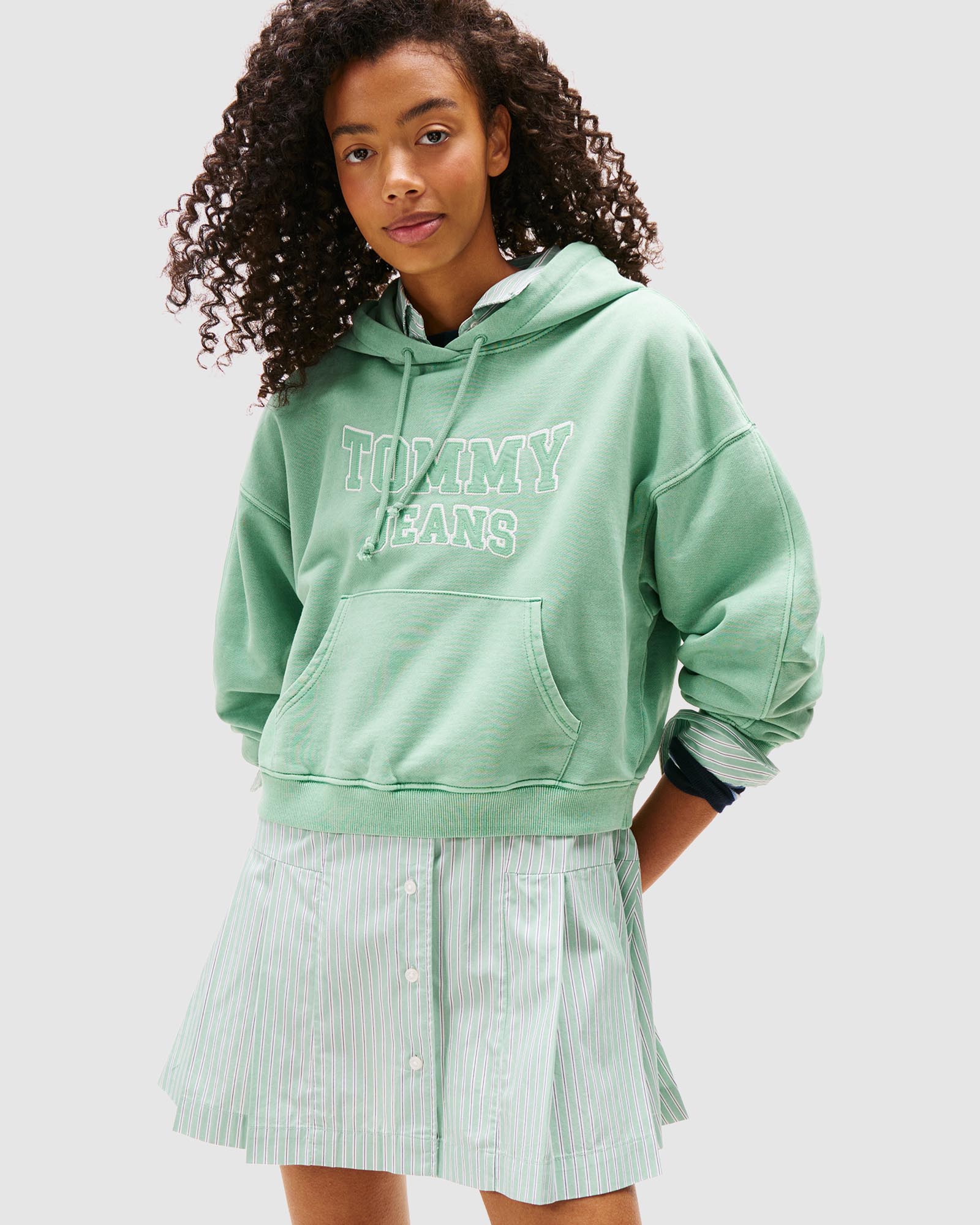 Boxy Crop Varsity Hoodie