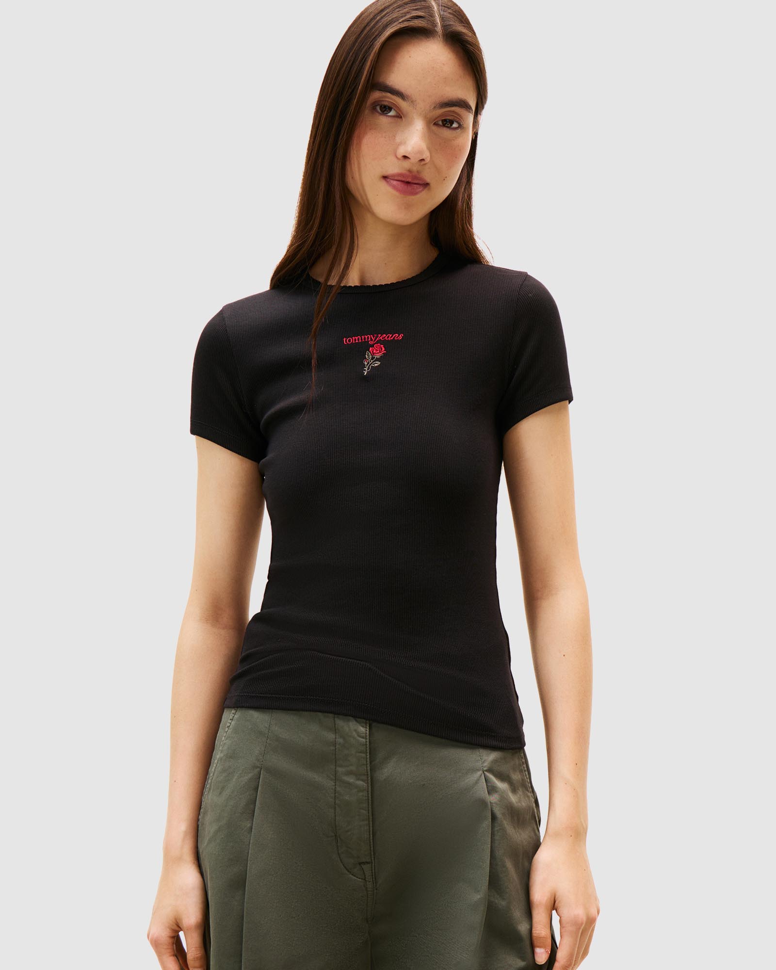 Logo Embroidery Slim T-Shirt