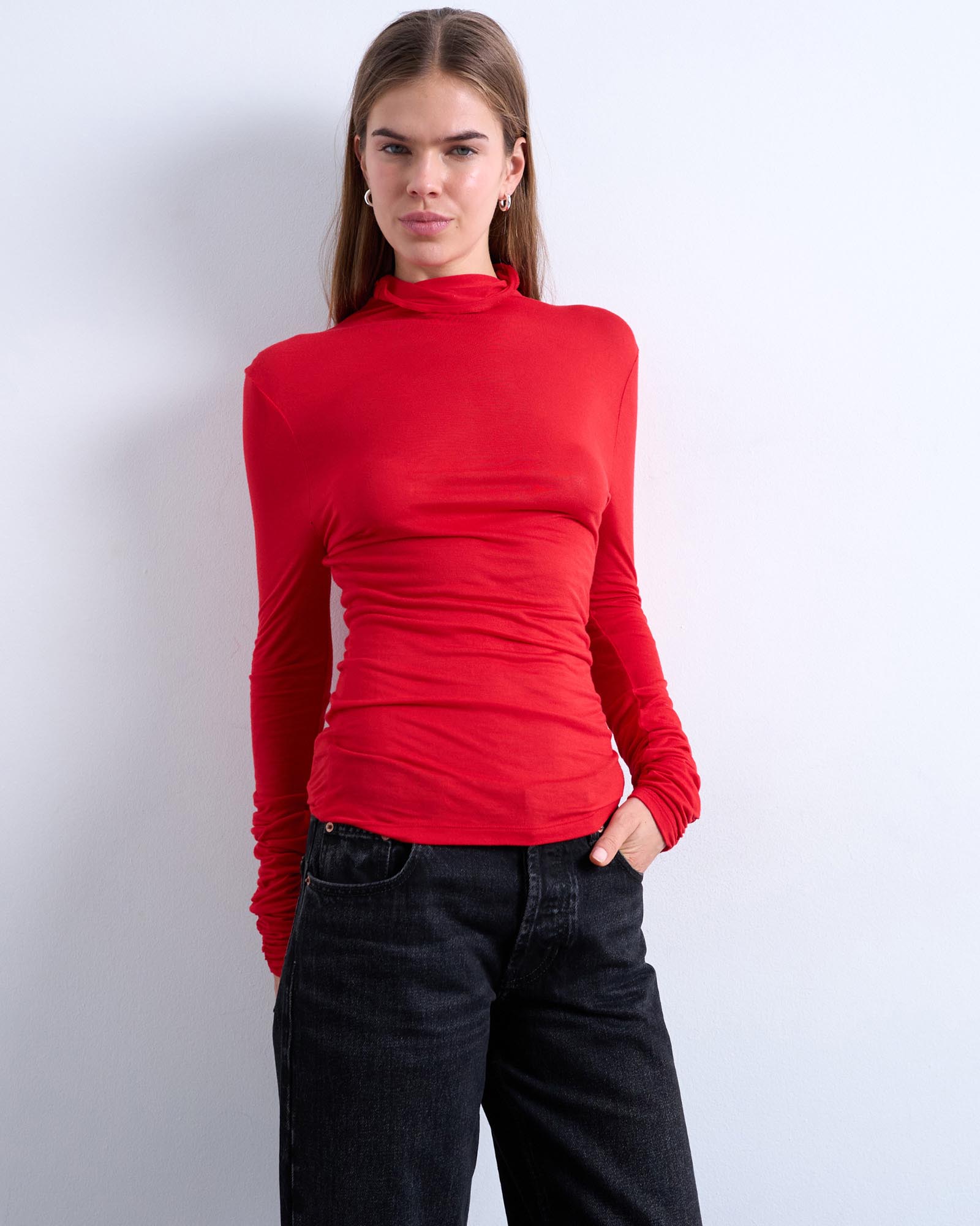 High Neck Viscose LS Top