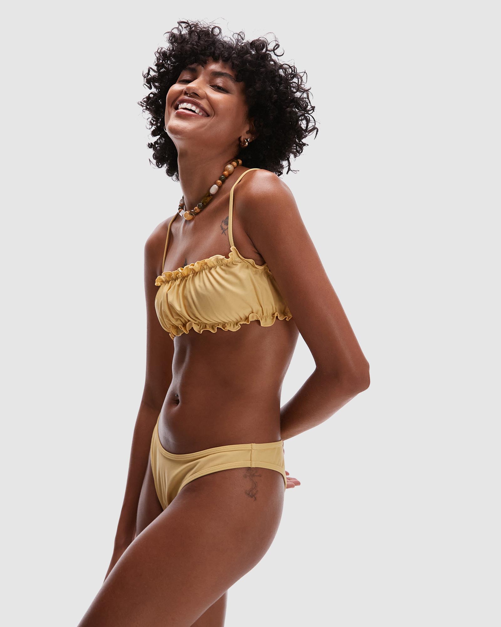 Miami Frill High Leg Brief Bikini Bottoms