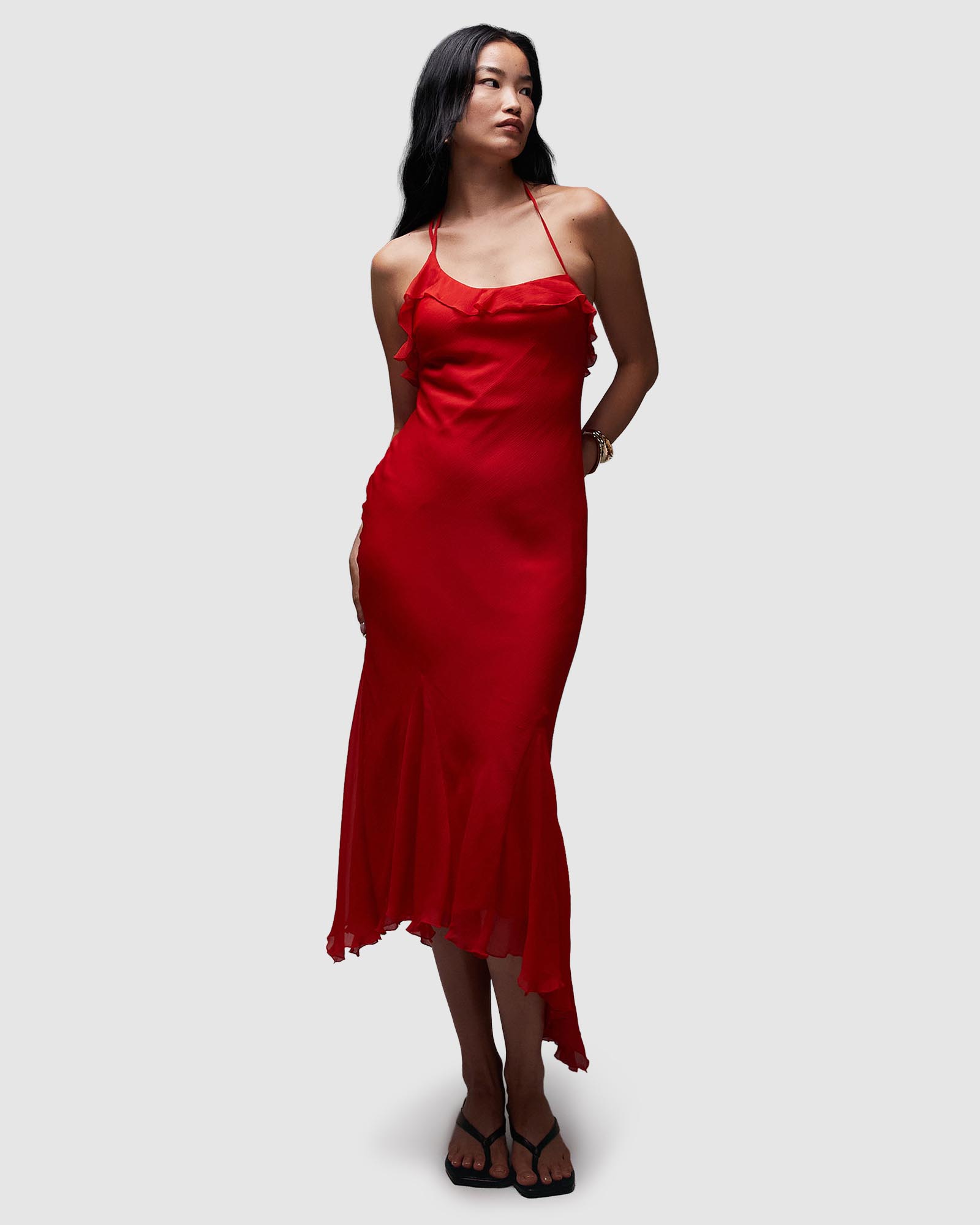 Godet Hem Occasion Midi Dress