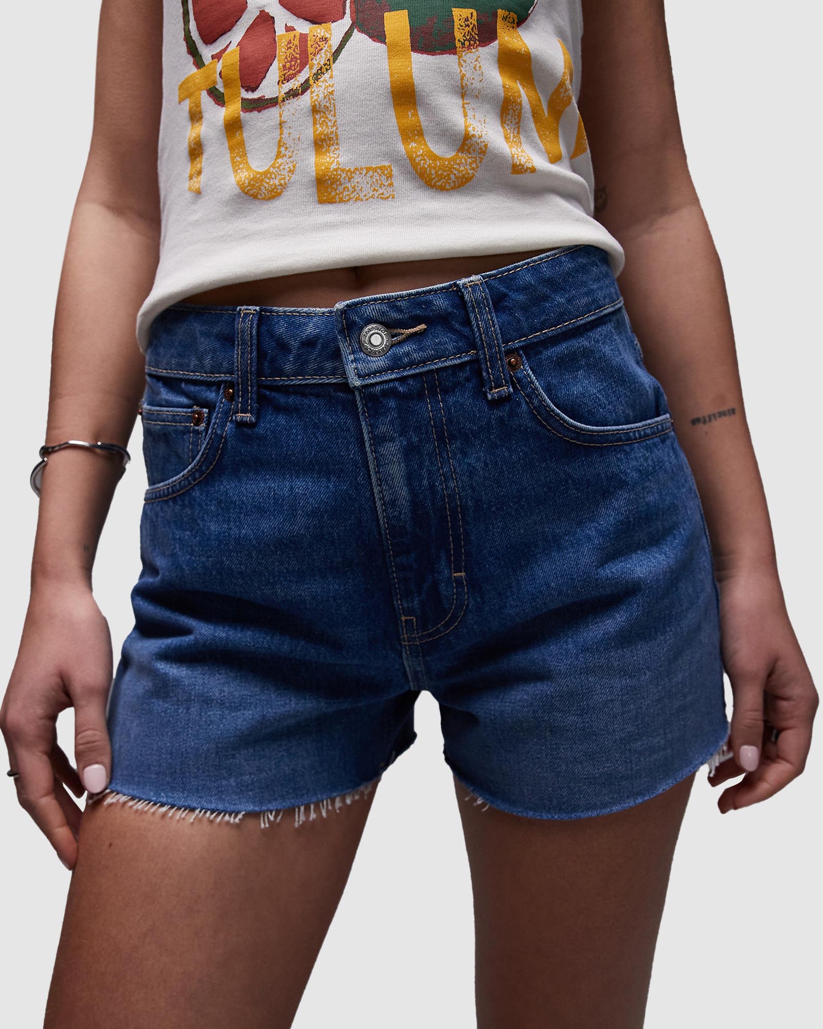 Denim A-Line Shorts