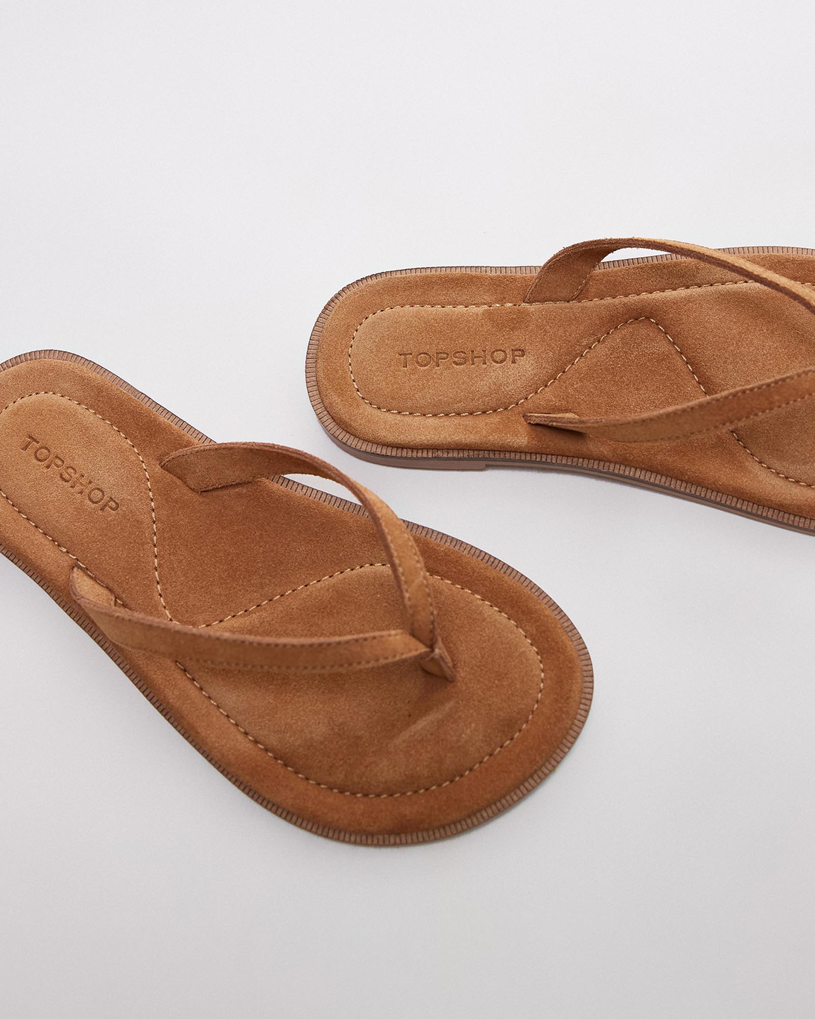 Jay Real Suede Toe Thong Flat Sandals