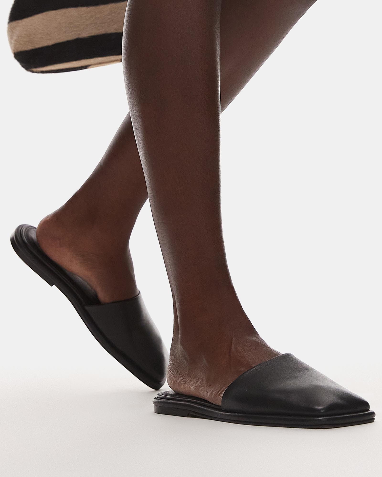 Almina Real Leather Square Toe Mules