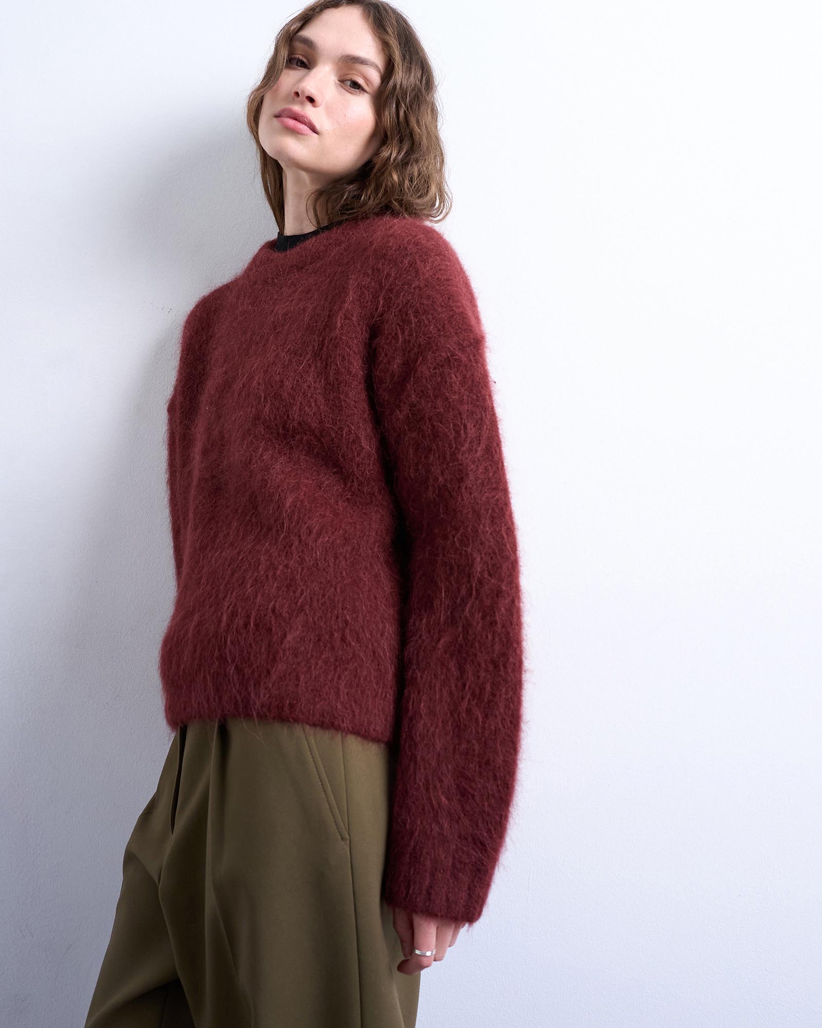Knitted Premium Alpaca Crew Neck Boxy Jumper