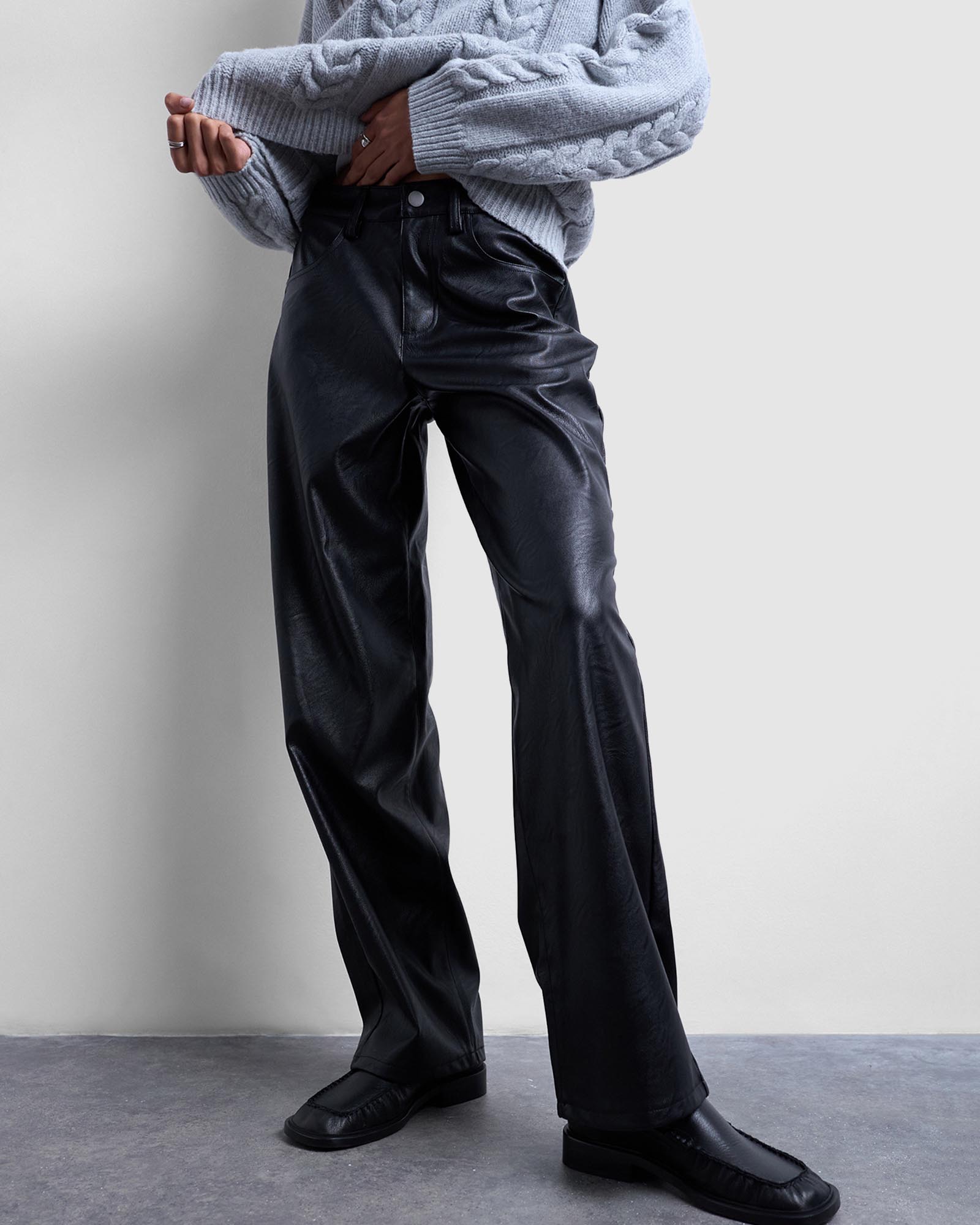 Faux Leather Cinch Trousers