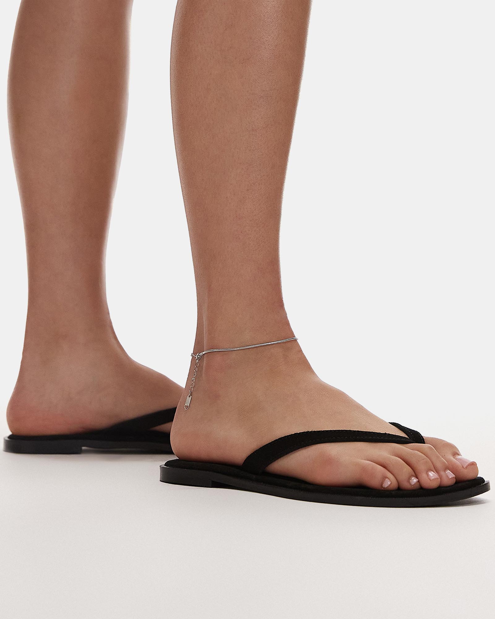 Jay Real Suede Toe Thong Flat Sandals