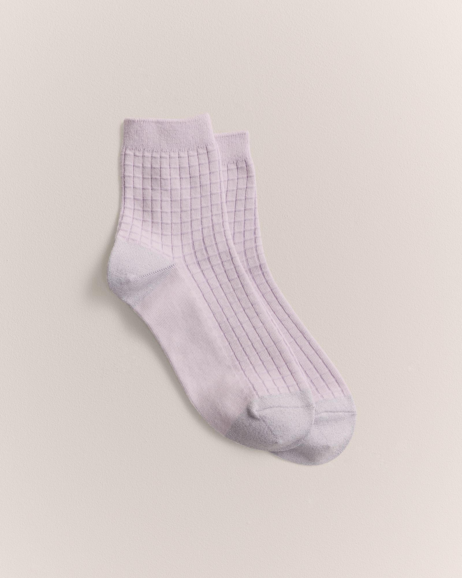 Textured Grid Crew Sock in Orchid