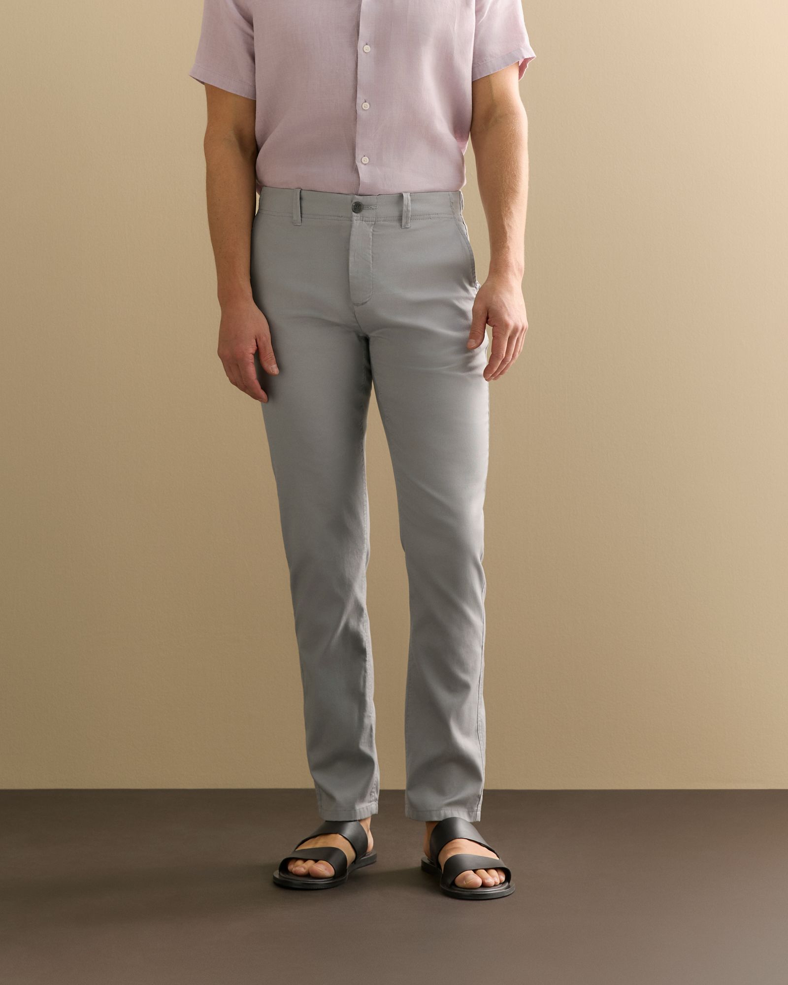 Stretch Cotton Dobby Pant in Lake Grey