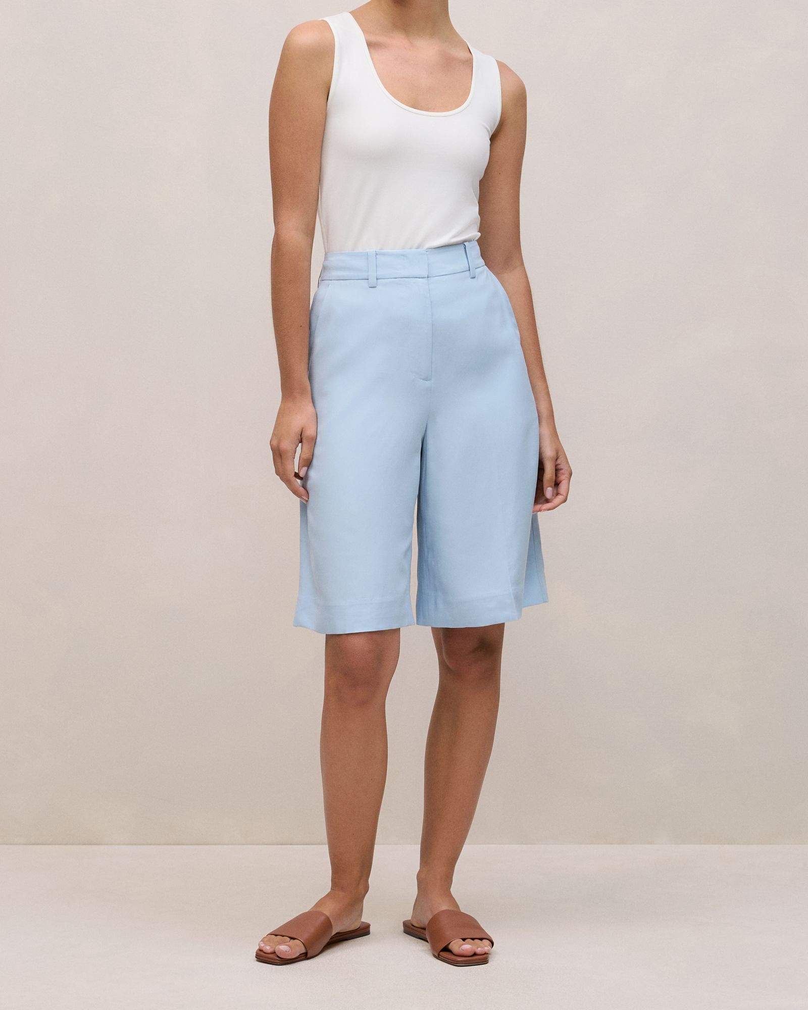Soft Tailored Longline Short in Blue Marble