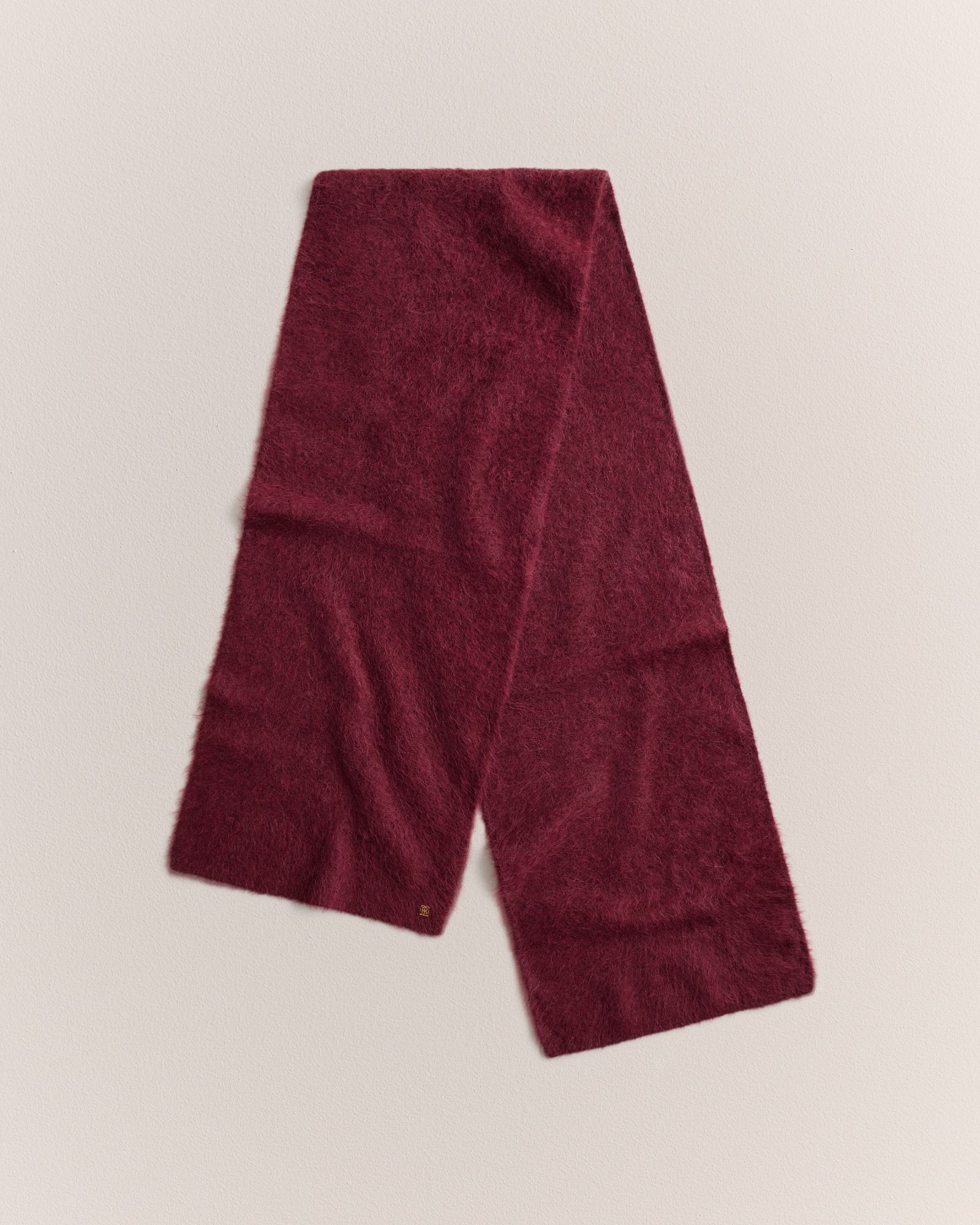 Brushed Alpaca Scarf in Red Mahogany