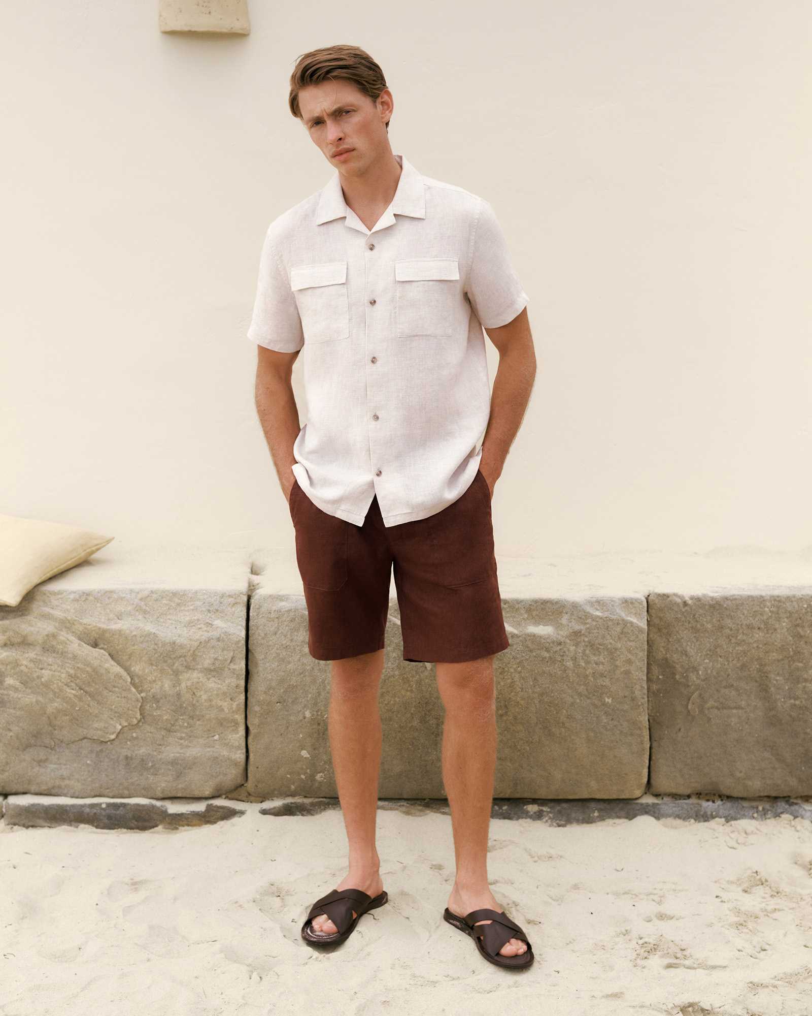 Cotton Twill Chino Short in Espresso