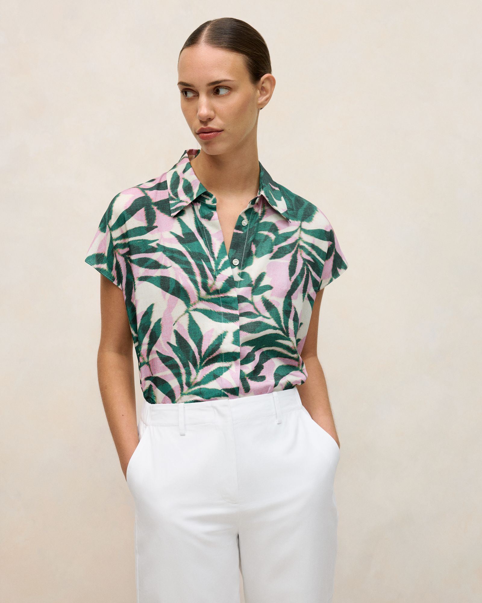Arbour Modal Cap Sleeve Shirt in True Green