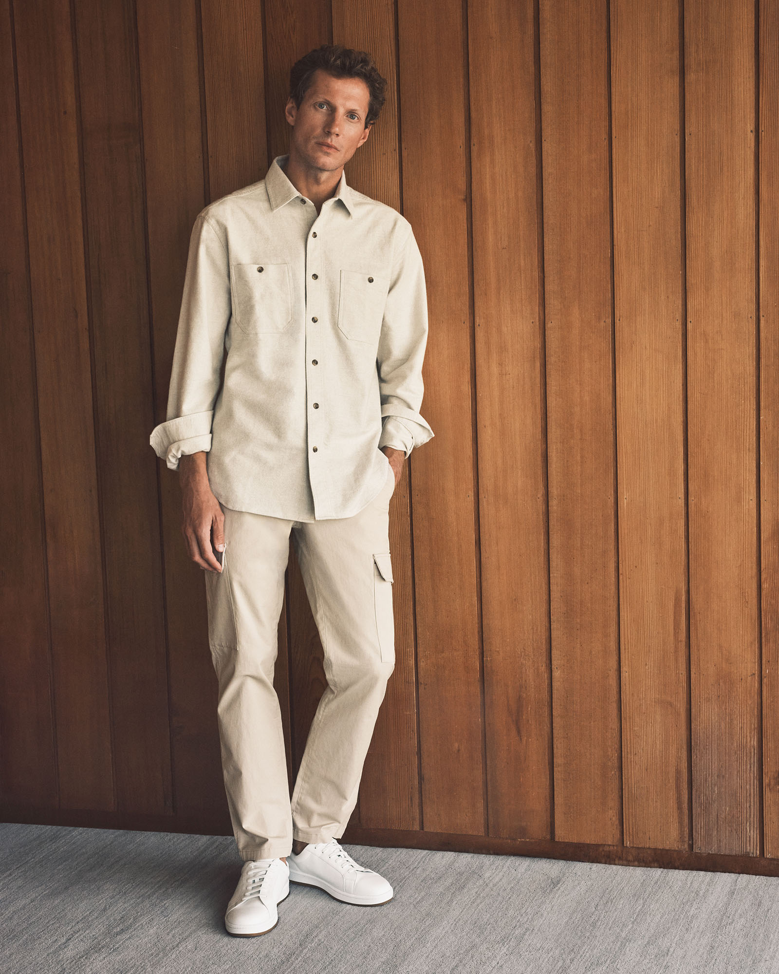 Cotton Twill Cargo Pant in Fawn