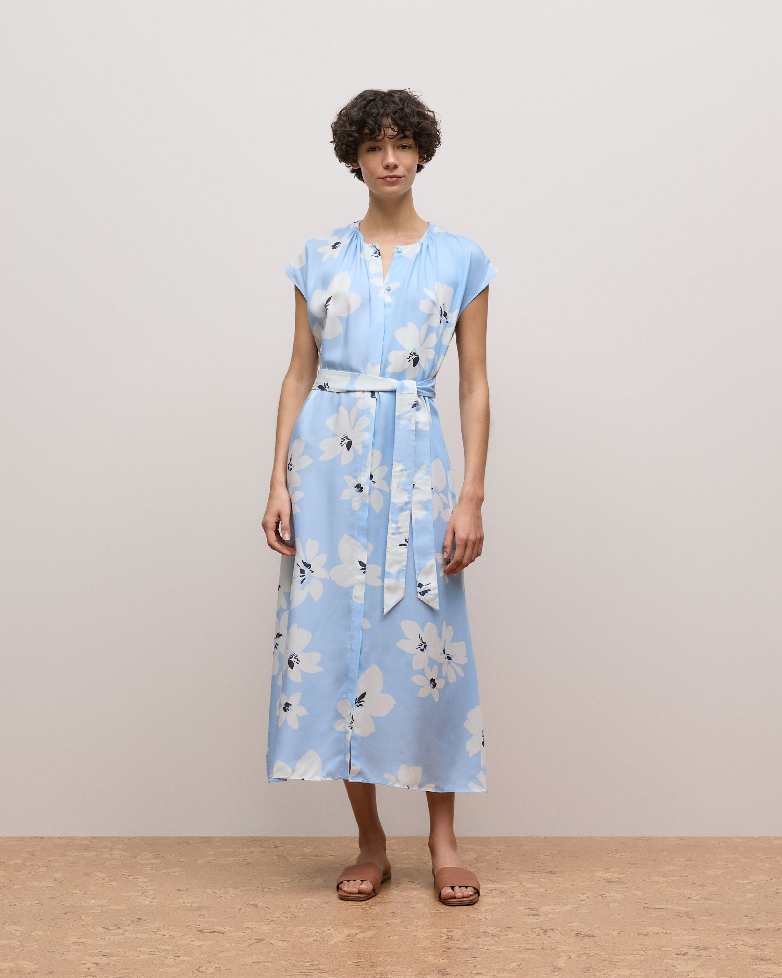 Sorell Modal Cap Sleeve Dress in Soft Blue