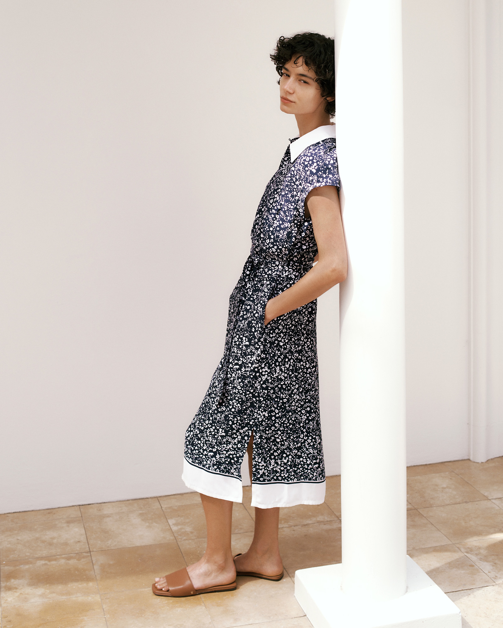 Carraway Collared Dress in Night Sky