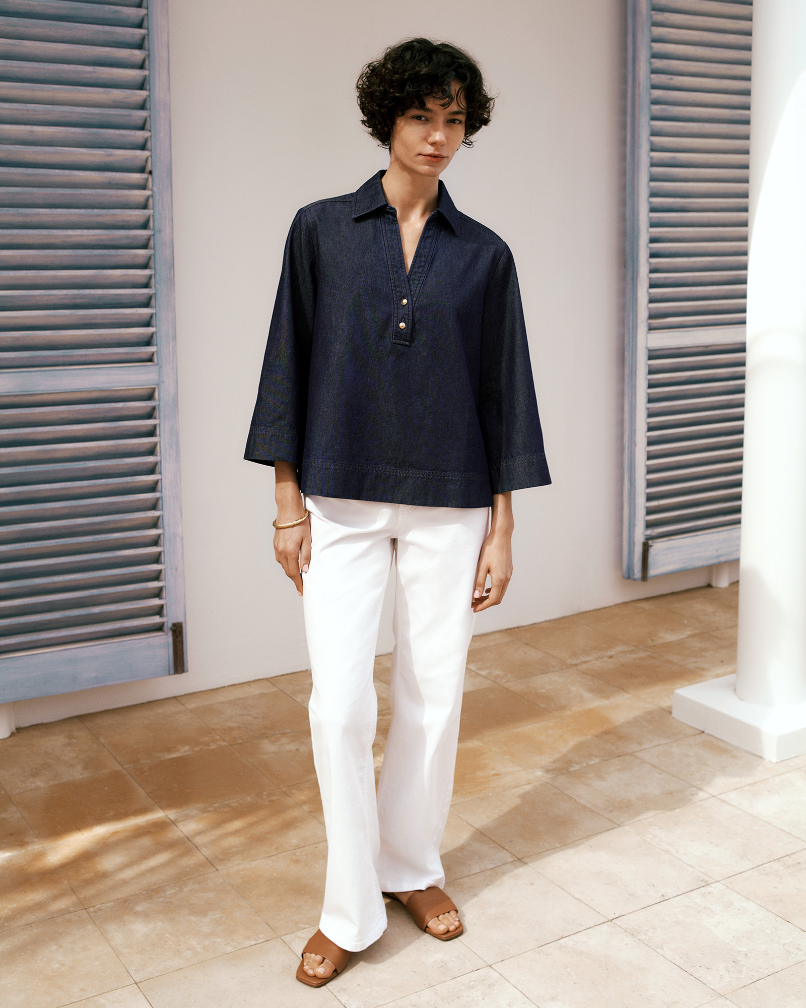 Denim Popover Shirt in Indigo Rinse