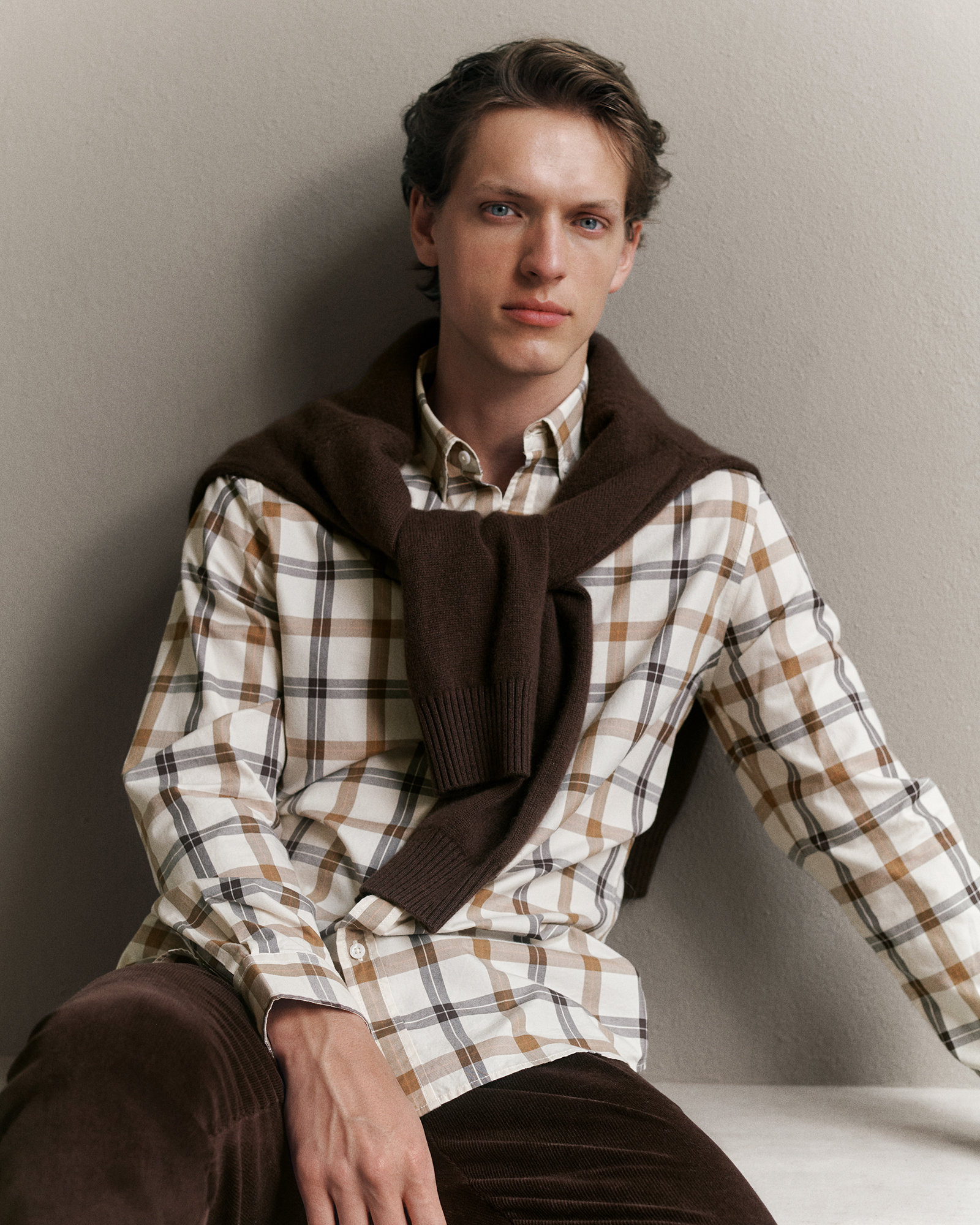 Ombre Check Shirt in Charcoal