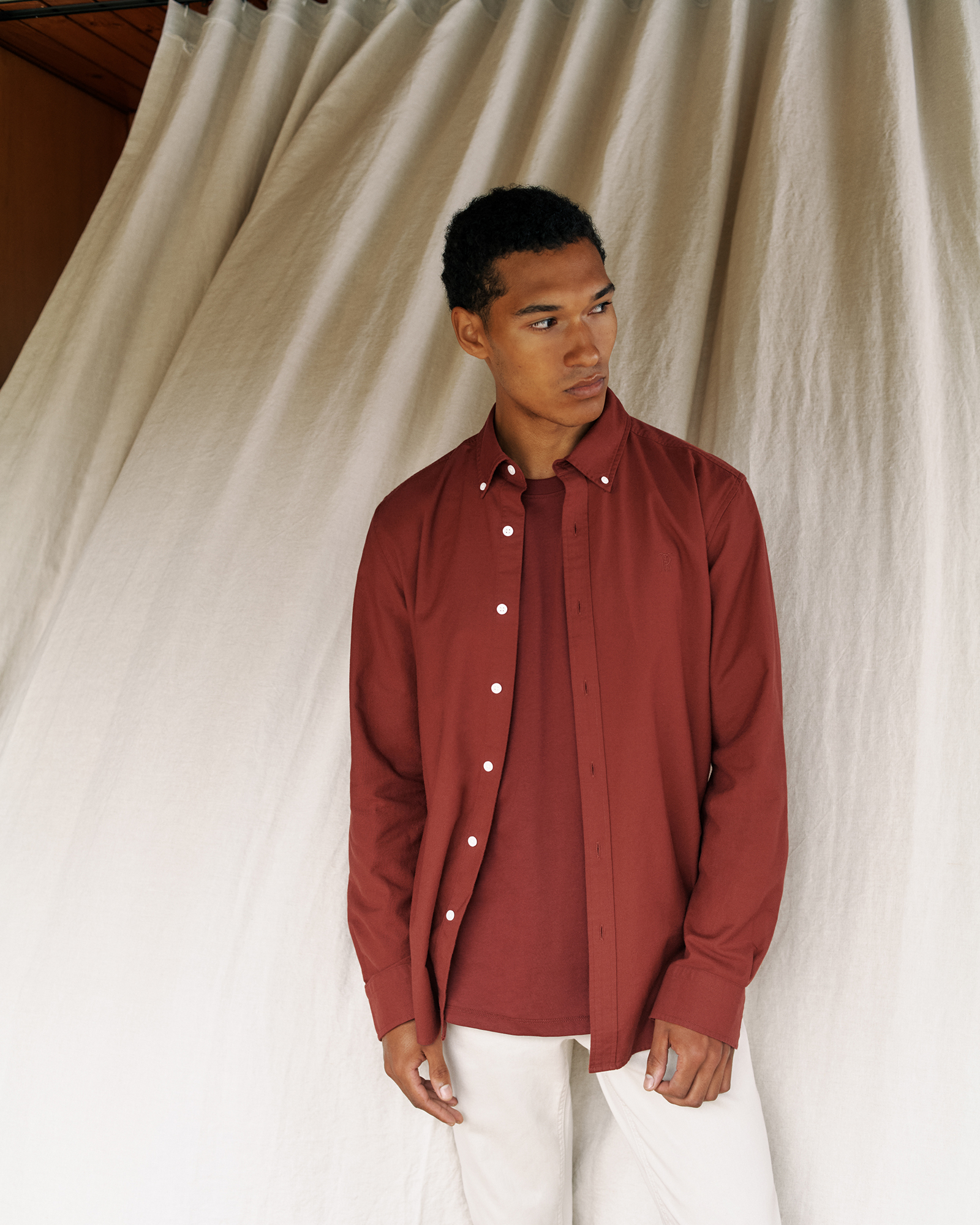 Cotton Crew T-shirt in Auburn