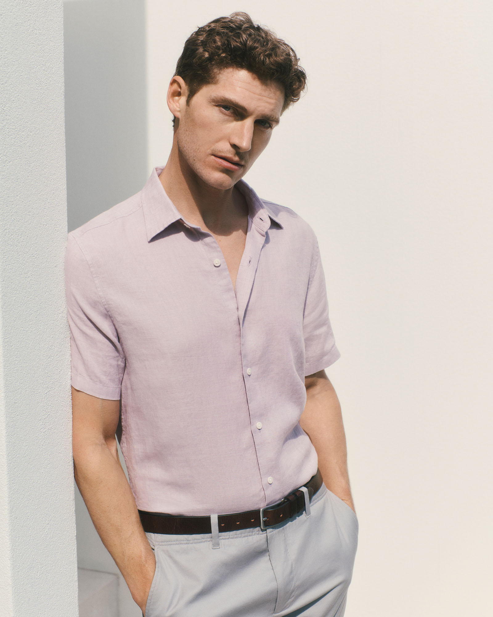 Reed Poplin Short Sleeve Shirt in Navy
