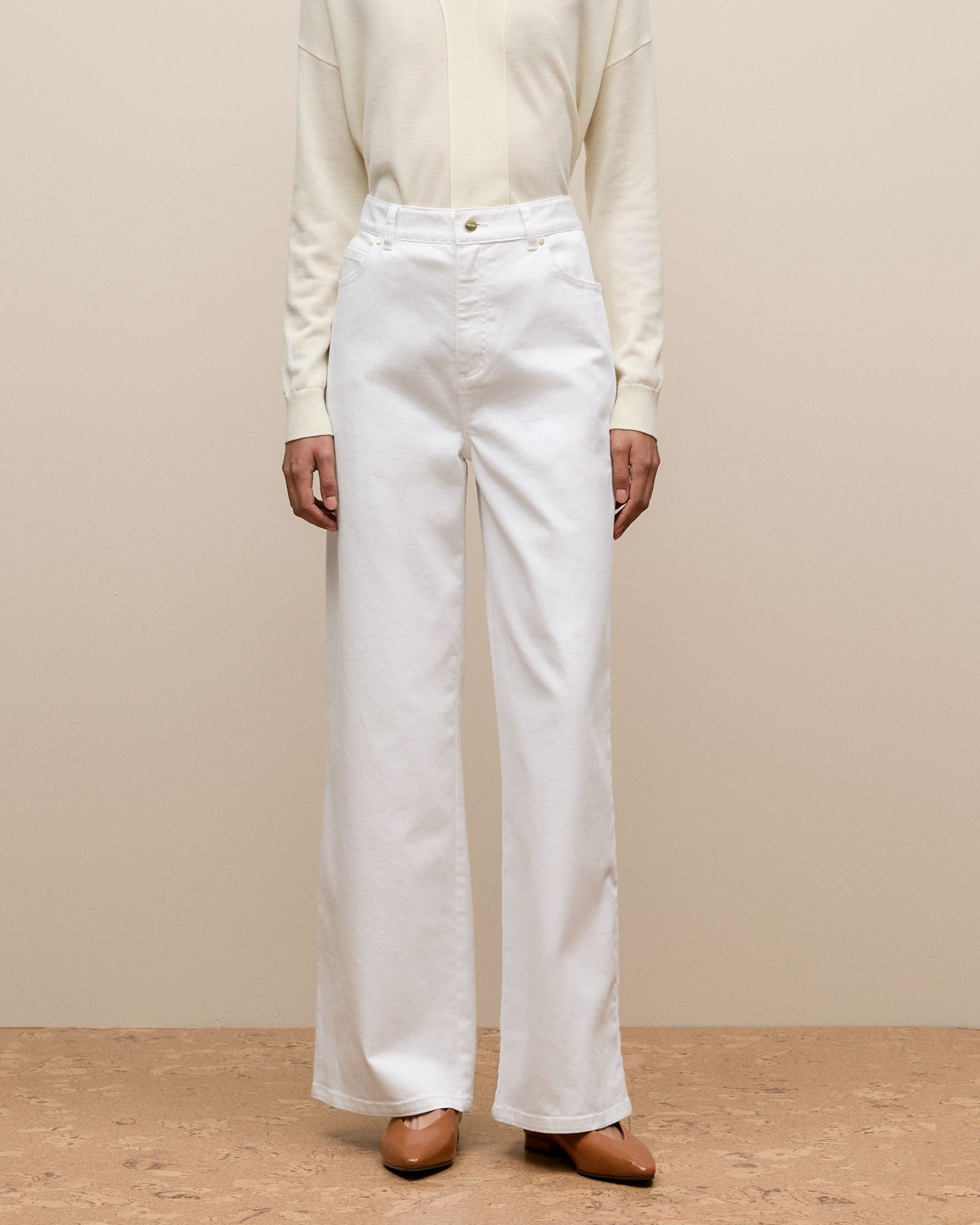 Australian Cotton Blend High Waist Jean in White